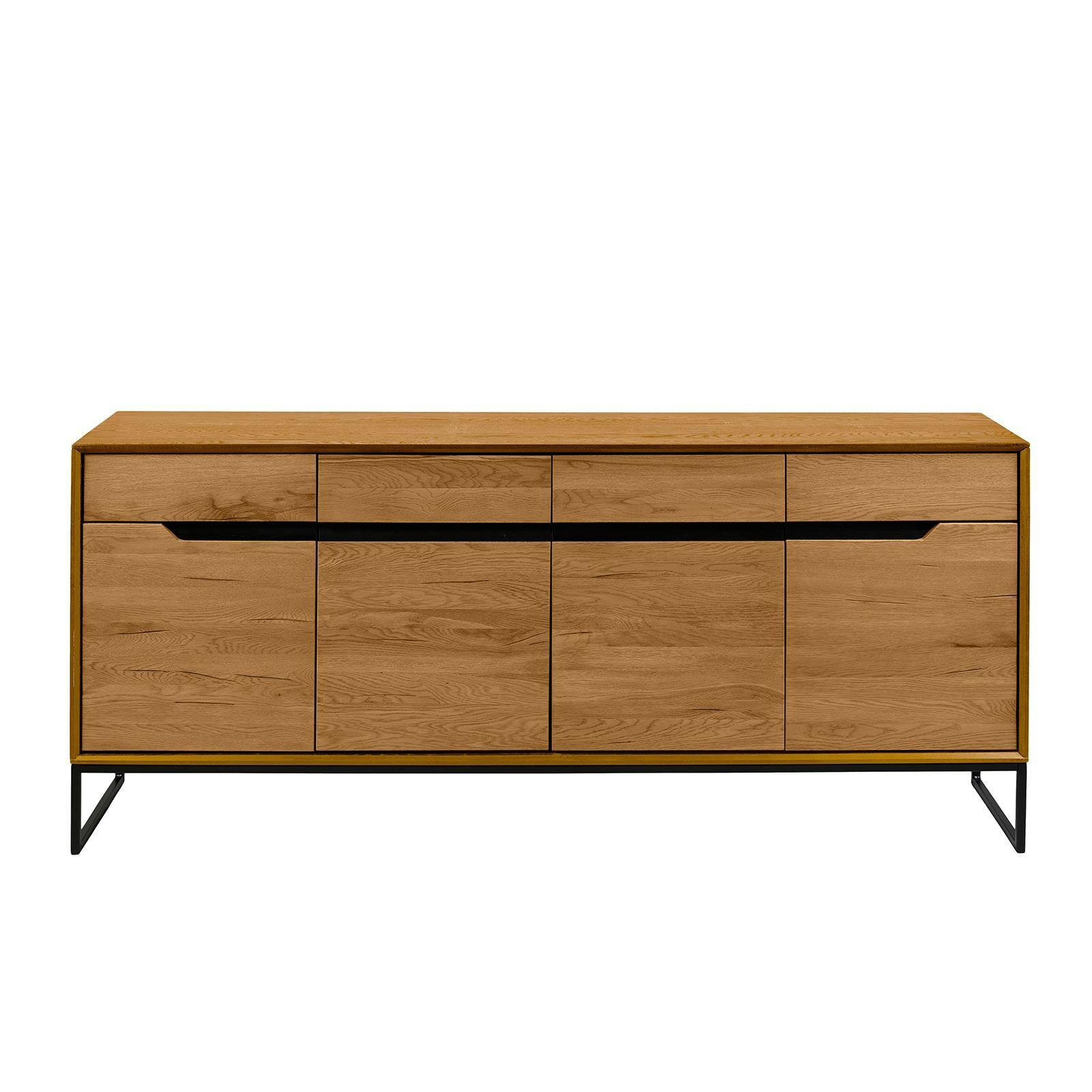Grand buffet 4 portes 2 tiroirs en chêne massif huilé L210cm