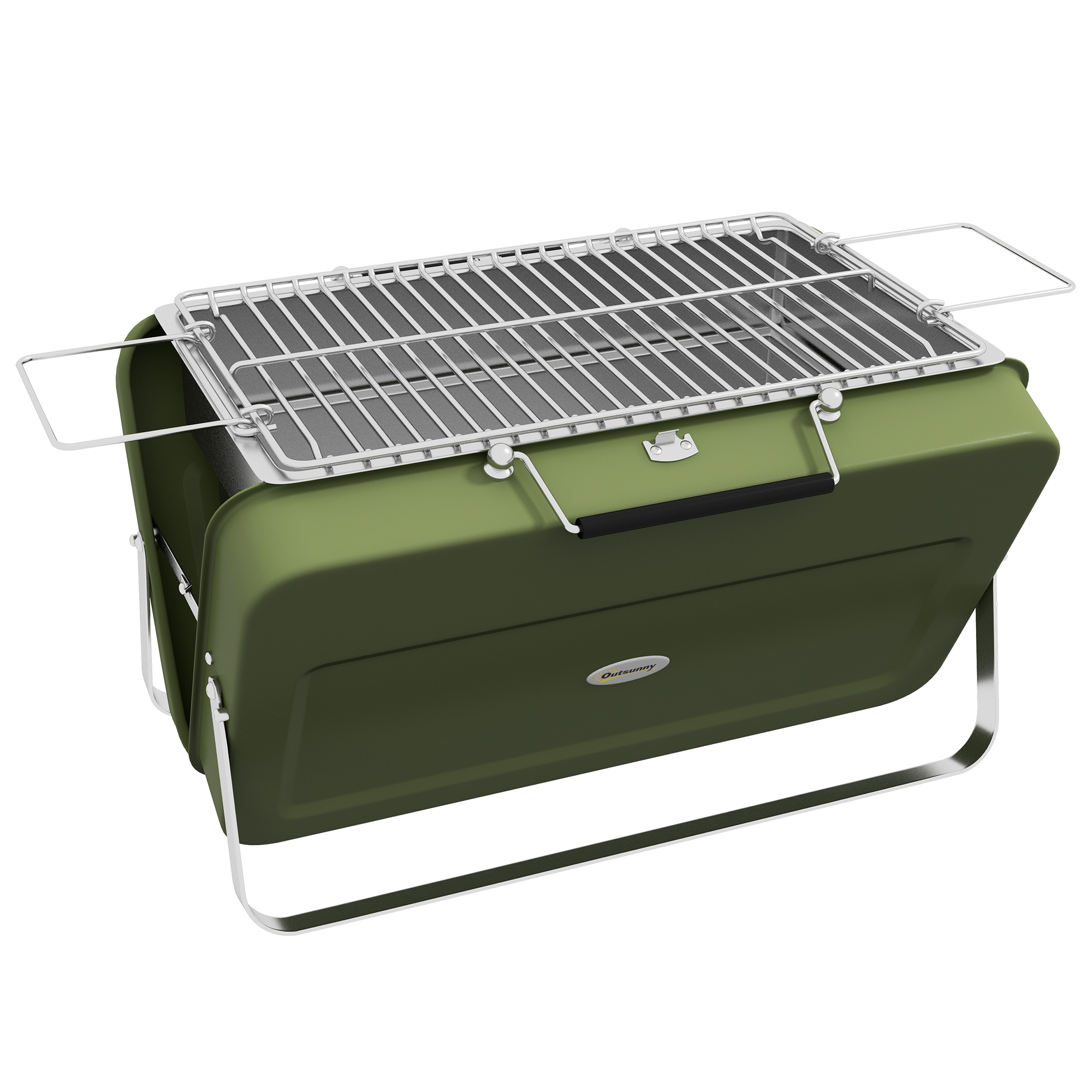 Mini barbecue à charbon portable pliable dim. 47L x 30l x 28H cm vert