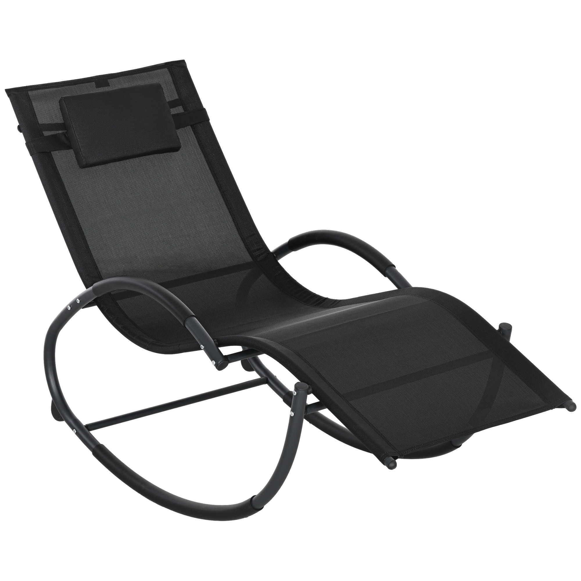 Chaise longue à bascule rocking chair design contemporain noir