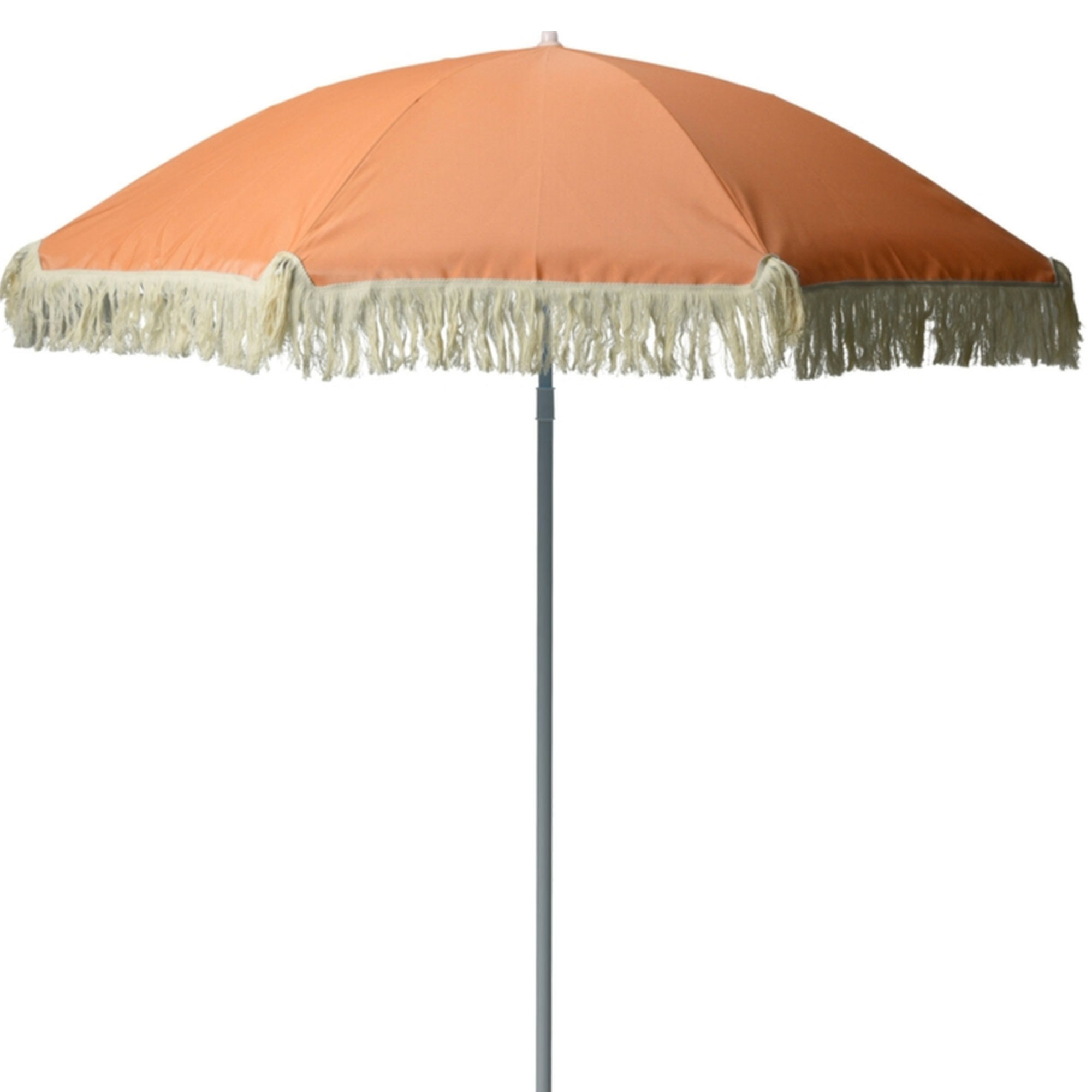 Parasol de plage orange avec frange diamètre 176cm