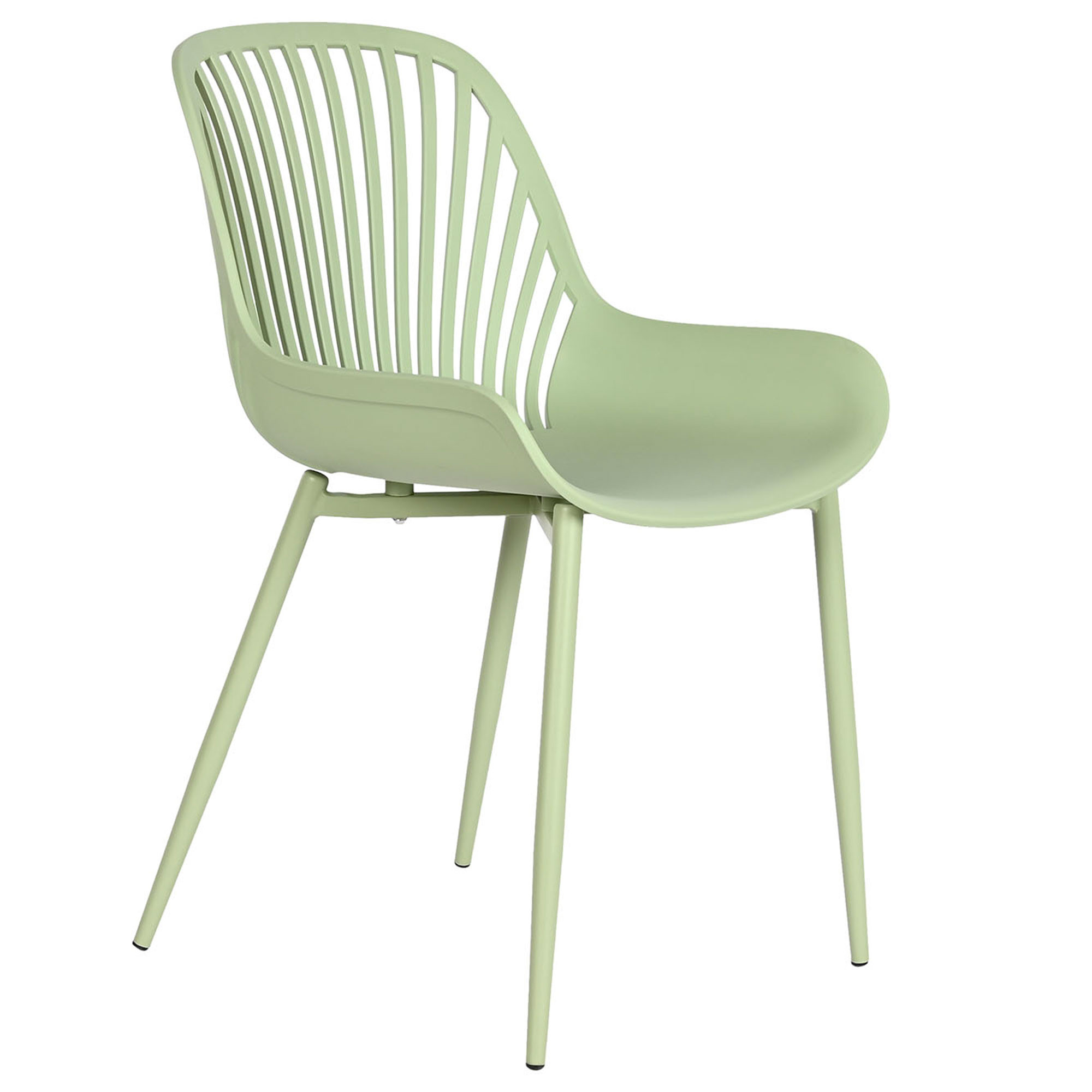 Chaise de jardin métal et polypropylène vert menthe 57.5x50.5x81cm