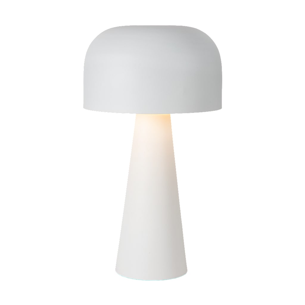 Lampe de table, forme champignon, blanch et or, 25 x 45 x 25 cm