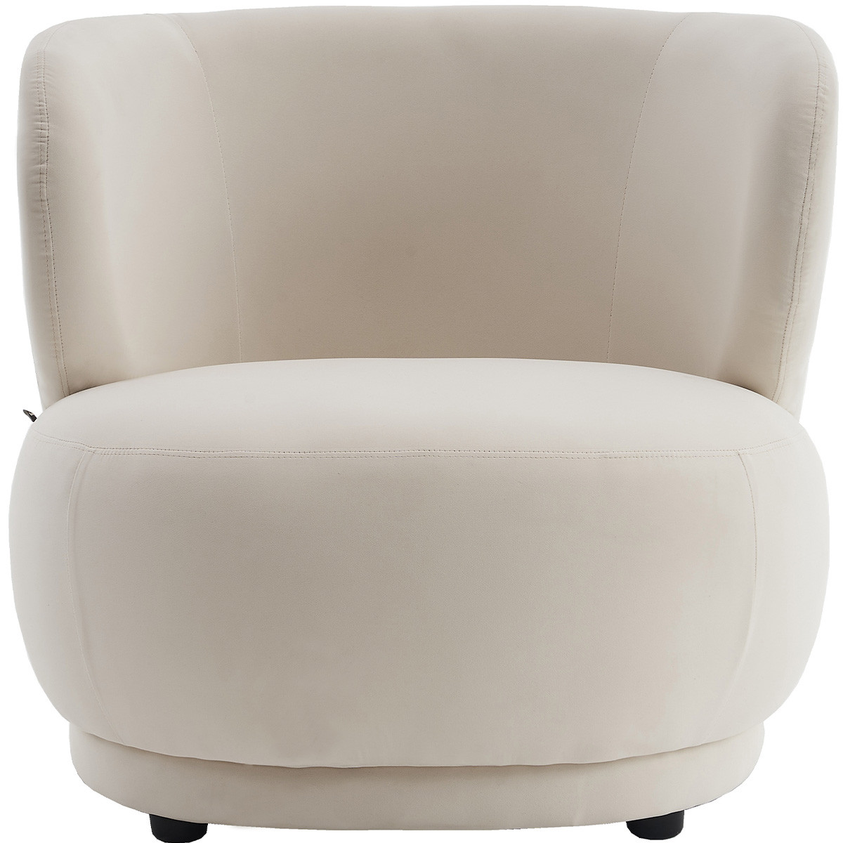 Fauteuil en velours beige