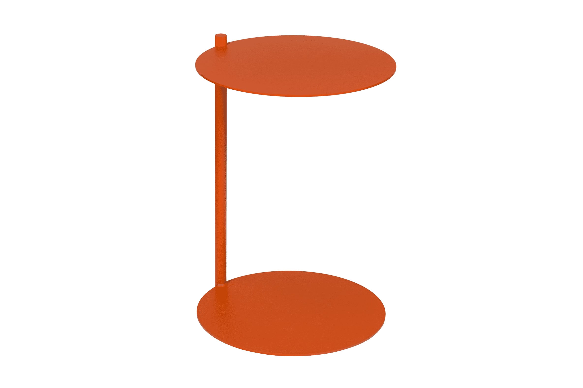 Table d’appoint en acier peint par poudrage, orange