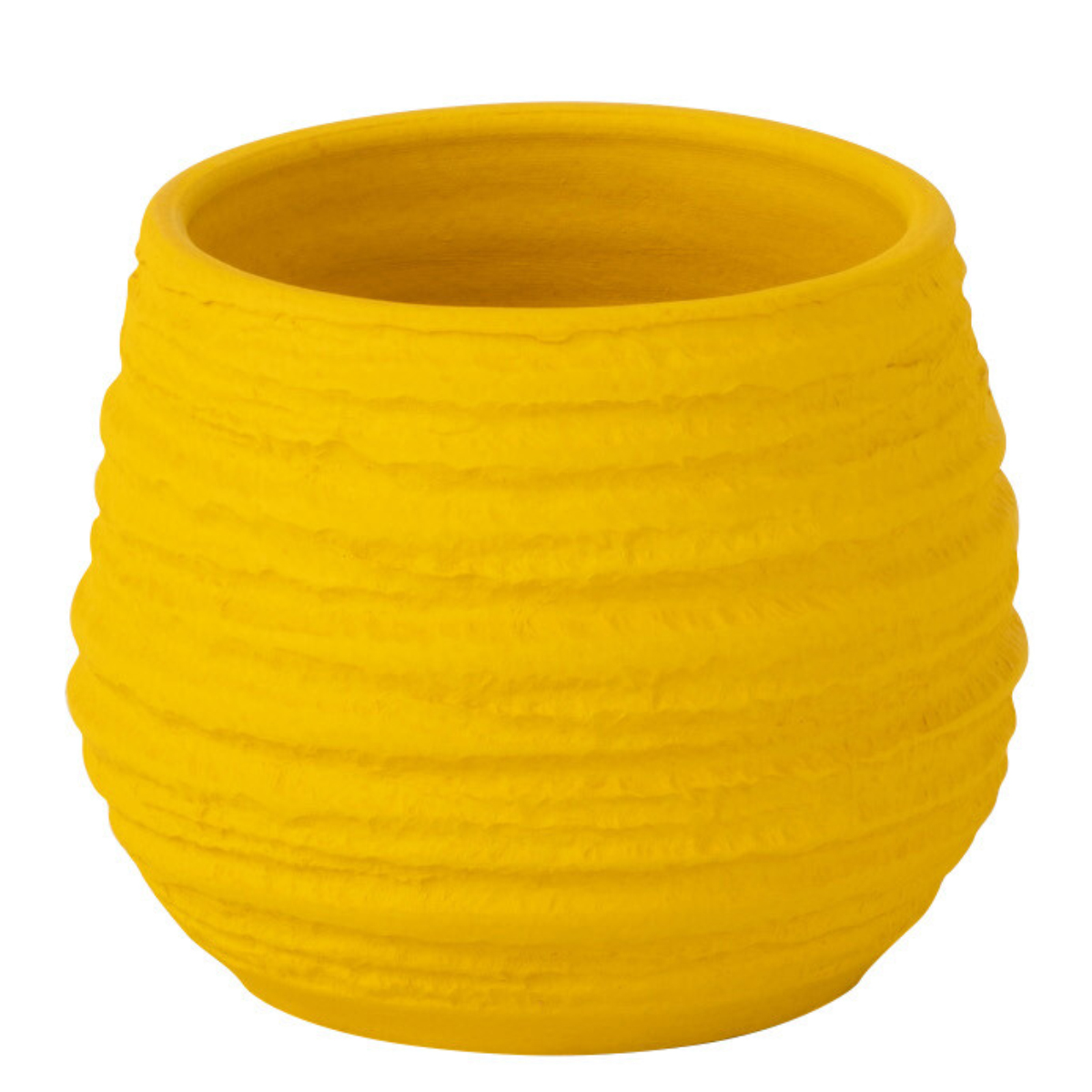 Cache pot jaune en céramique H14 cm