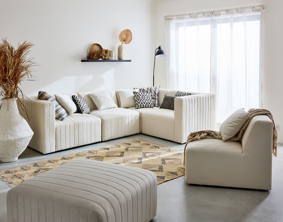 nova - Canapé velours Beige - Vue supplémentaire 2