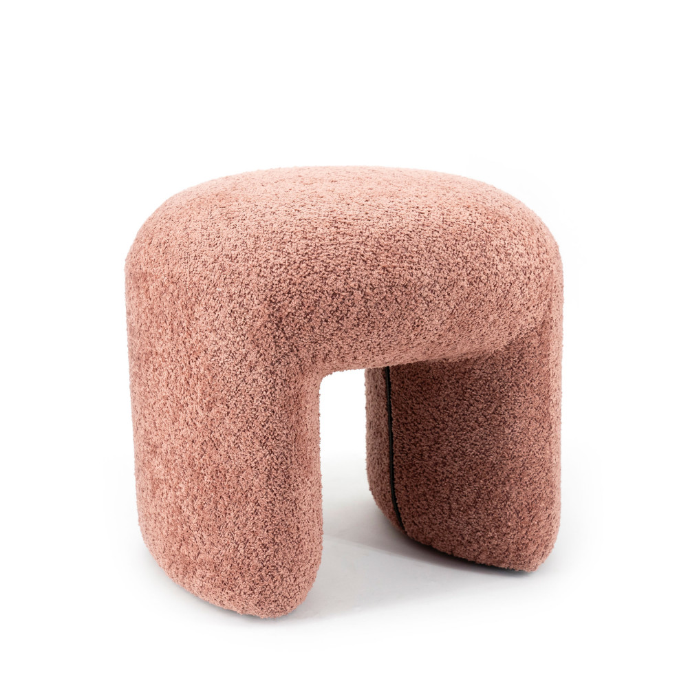 Pouf en Tissu bouclette – Terracotta
