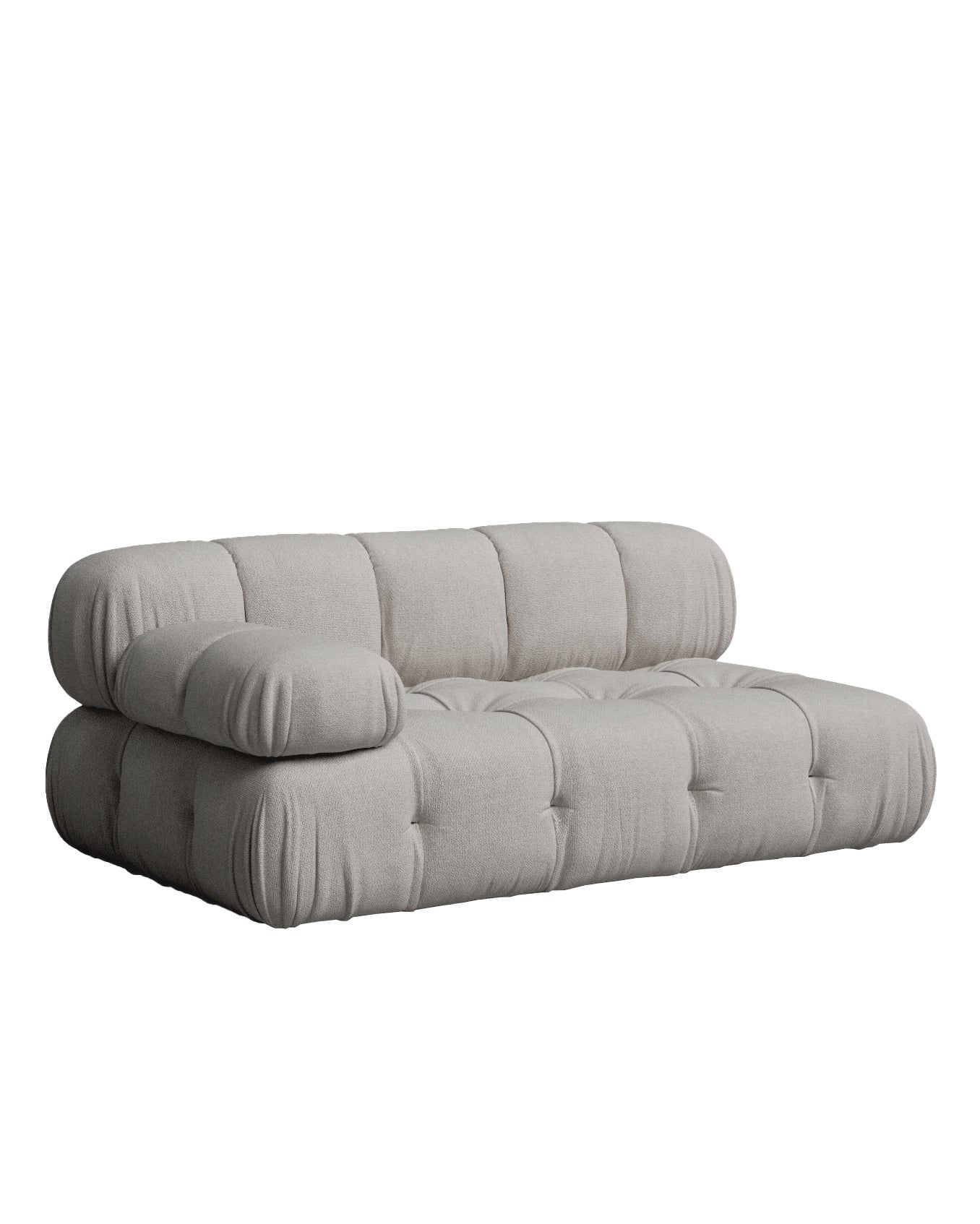 Canapé gris avec chaise longue à gauche 165 x 99 cm