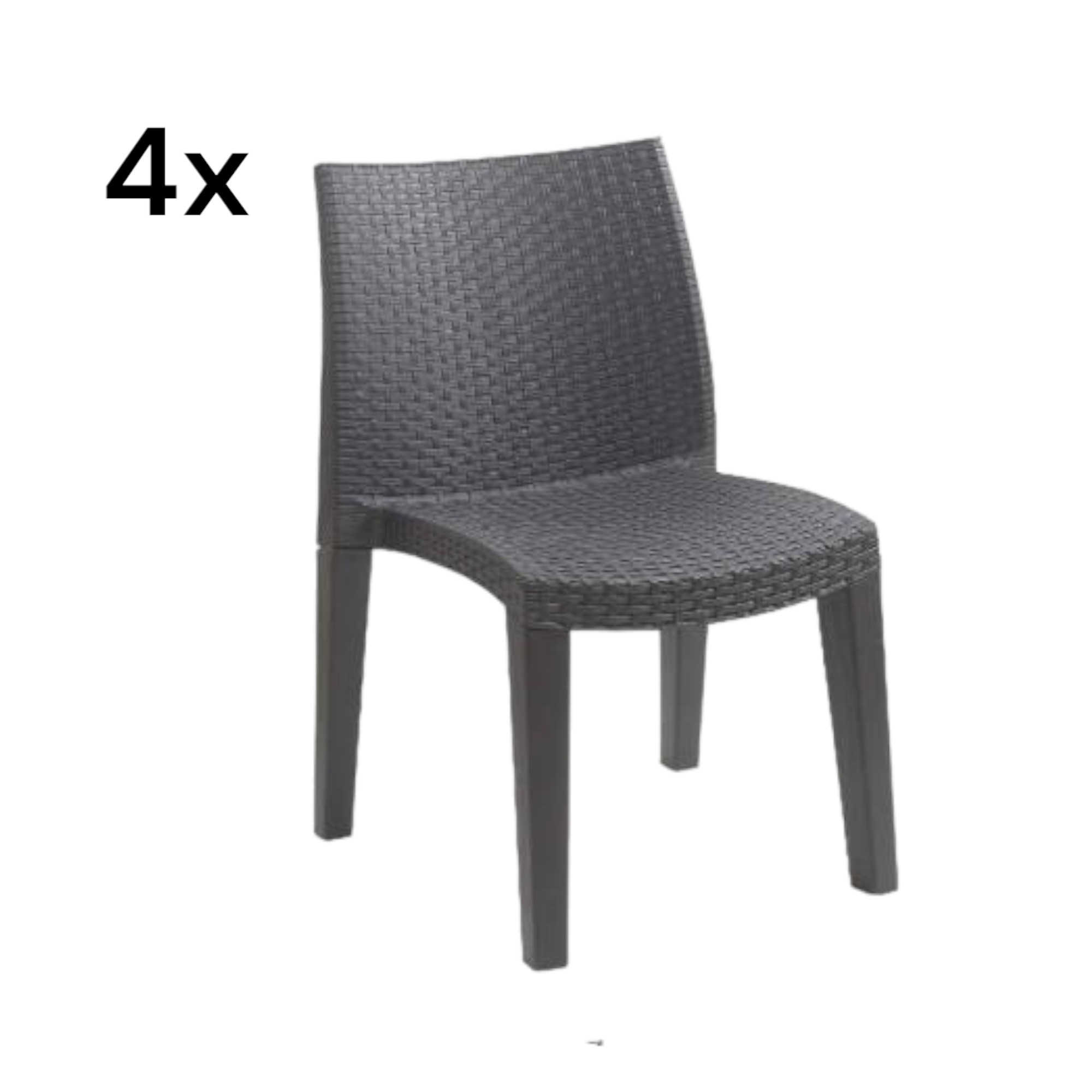 Set de 4 chaise d’extérieur anthracite 48x55 cm