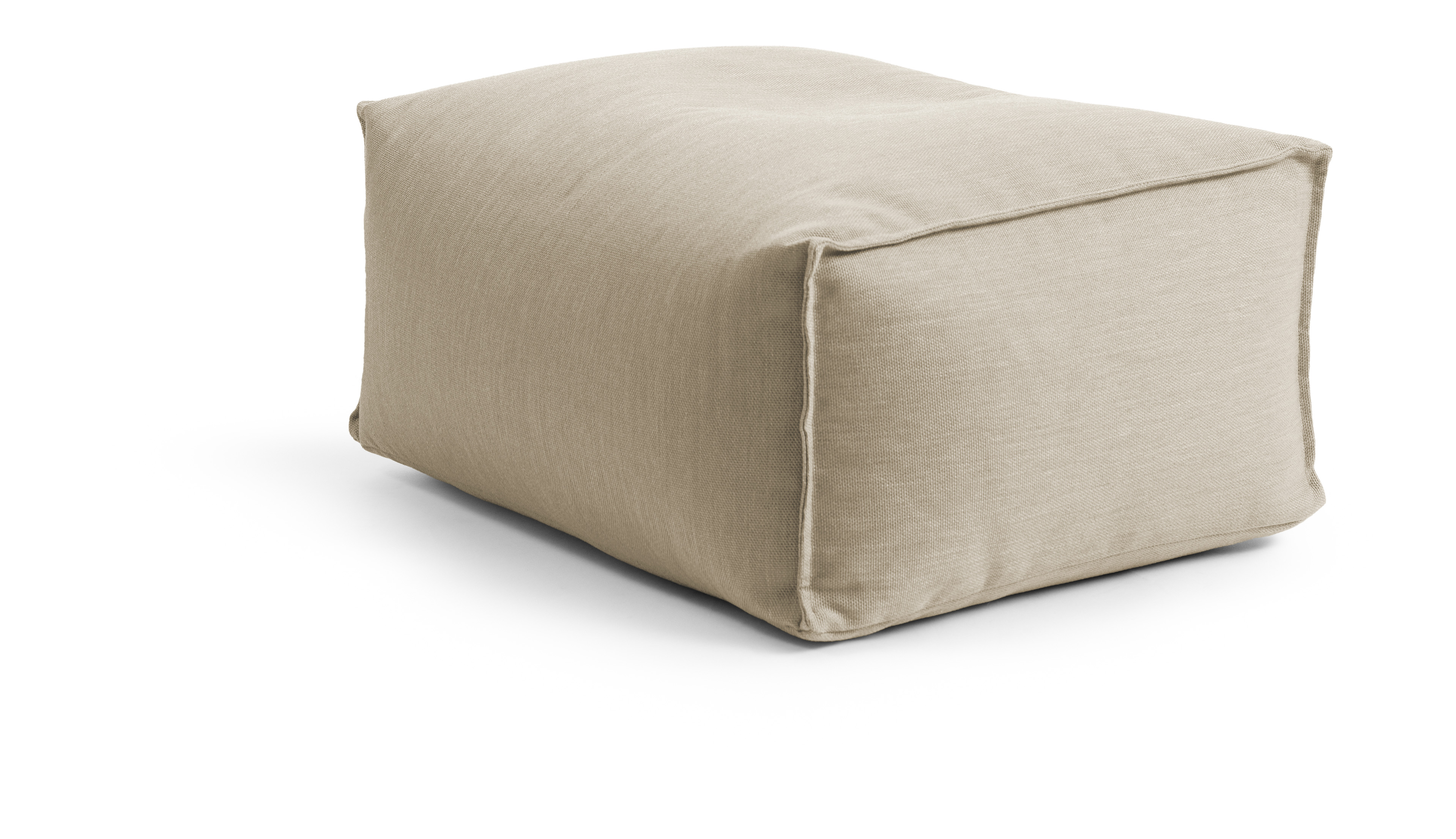 Pouf d'extérieur repose pied carré sable 55x65x35