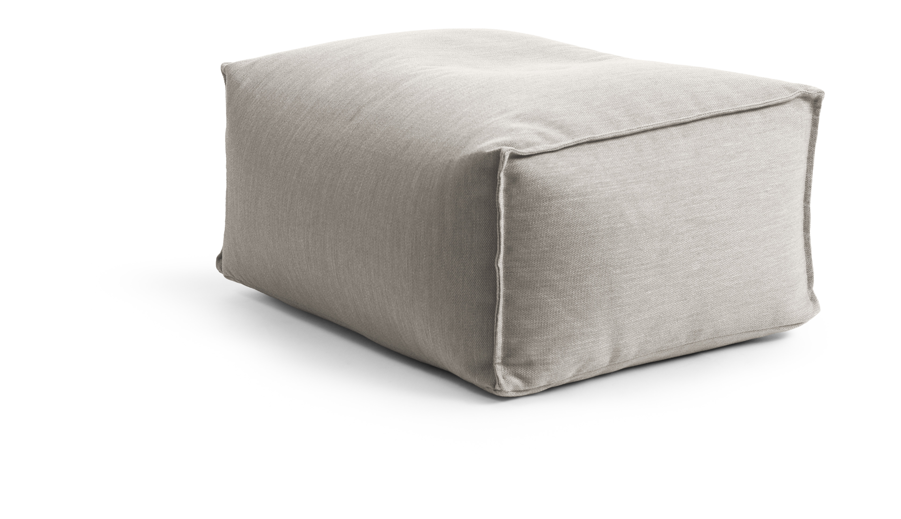 Pouf d'extérieur repose pied carré gris clair 55x65x35