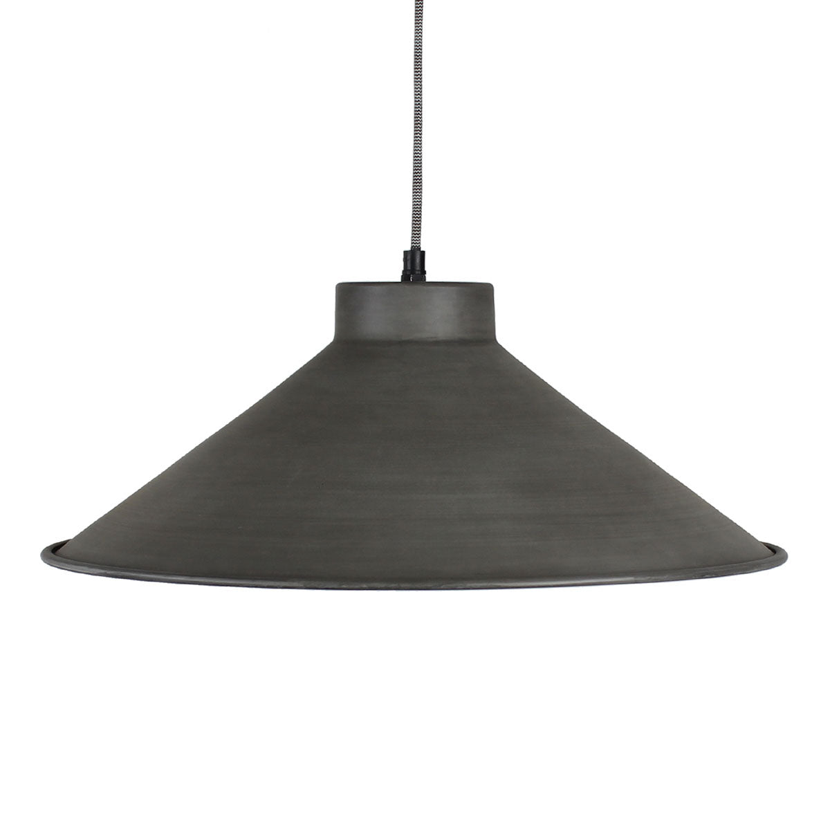 Suspension evasée en métal finition galva gris D45