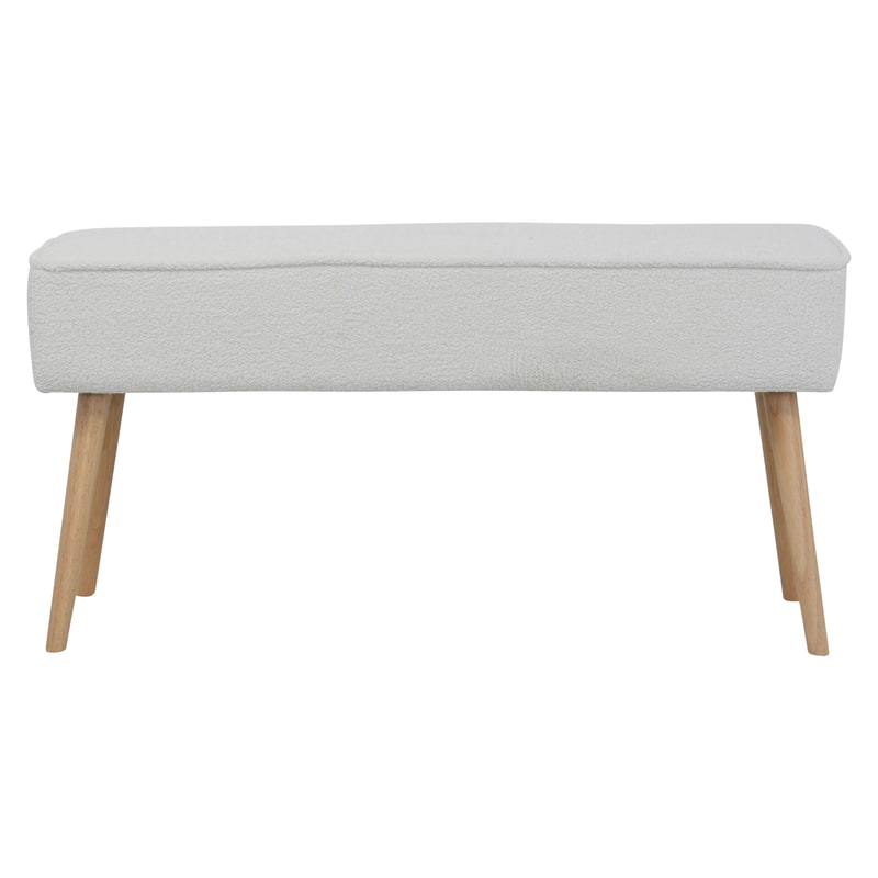 Banc tissu effet laine bouclette écru