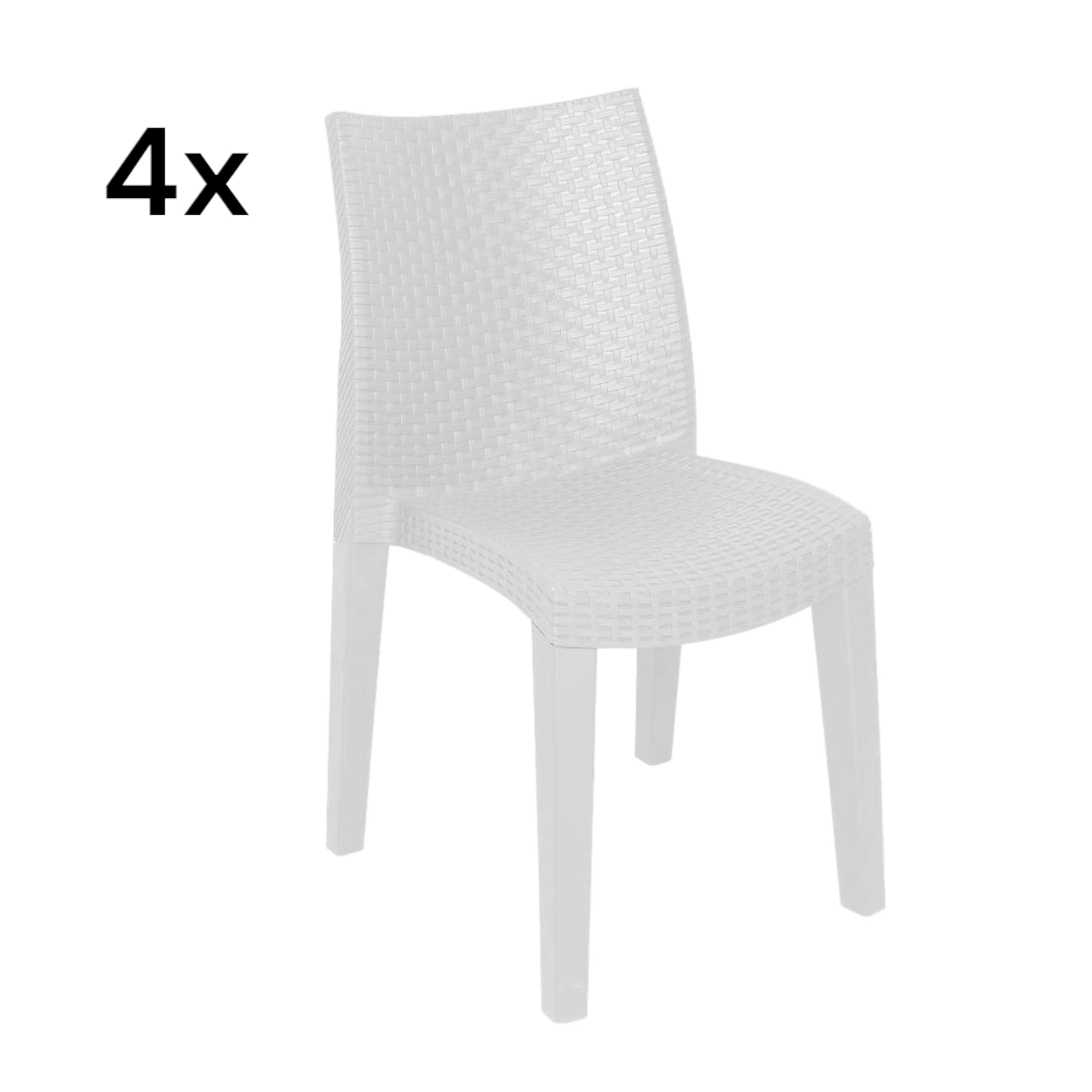 Set de 4 chaise d’extérieur blanc 48x55 cm