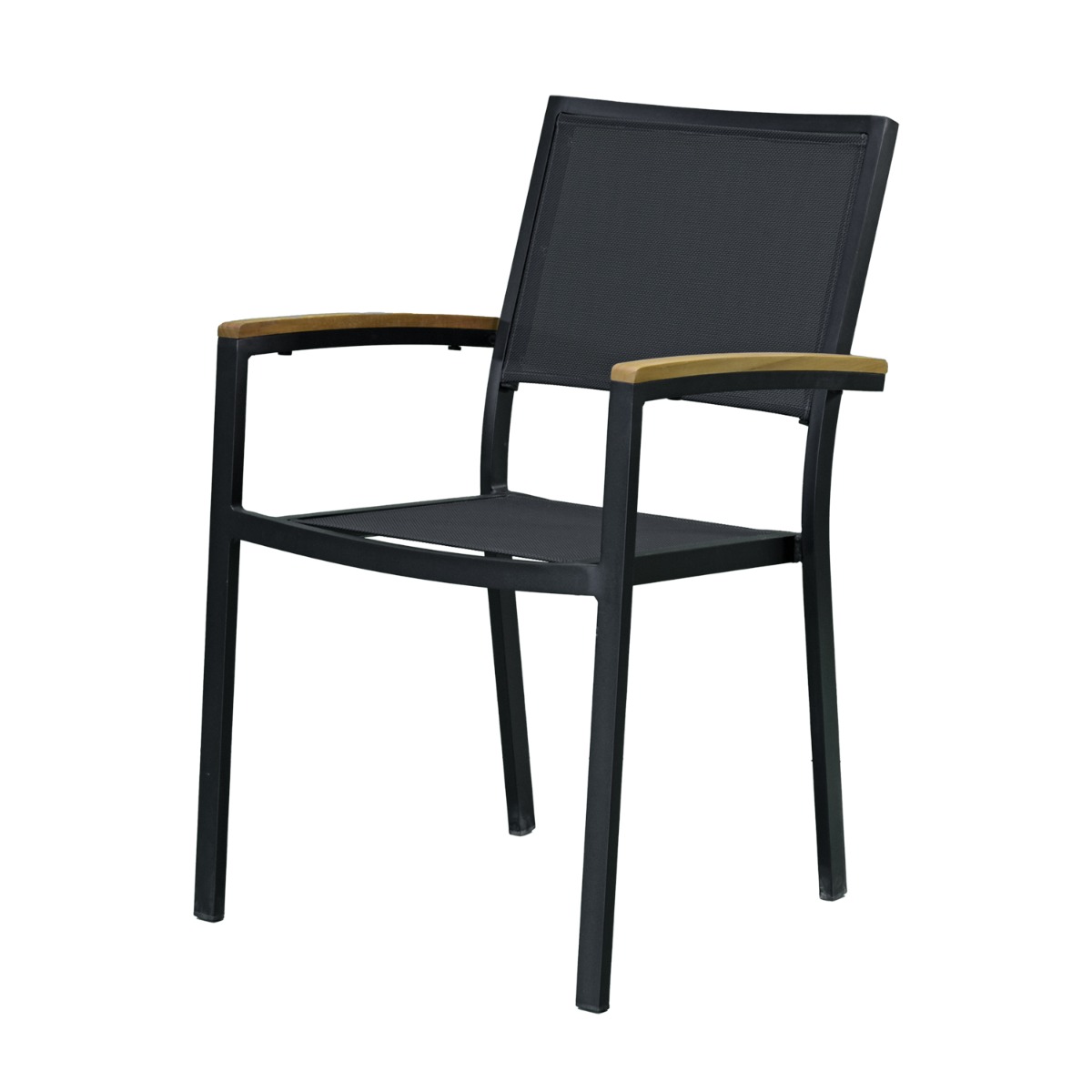 Fauteuil alu et textilène noir