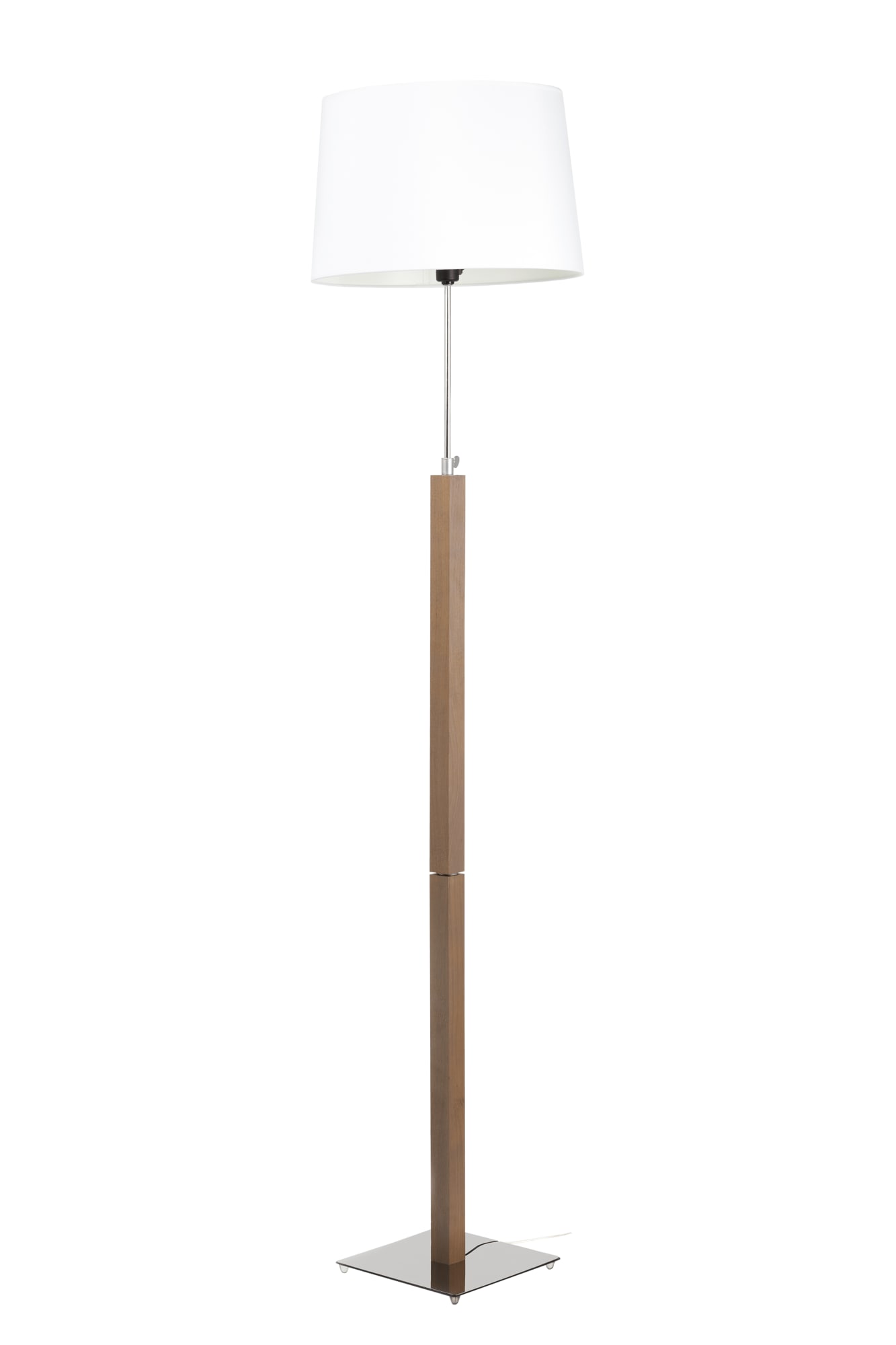 Lampadaire en métal et bois Chêne gris H 165 cm