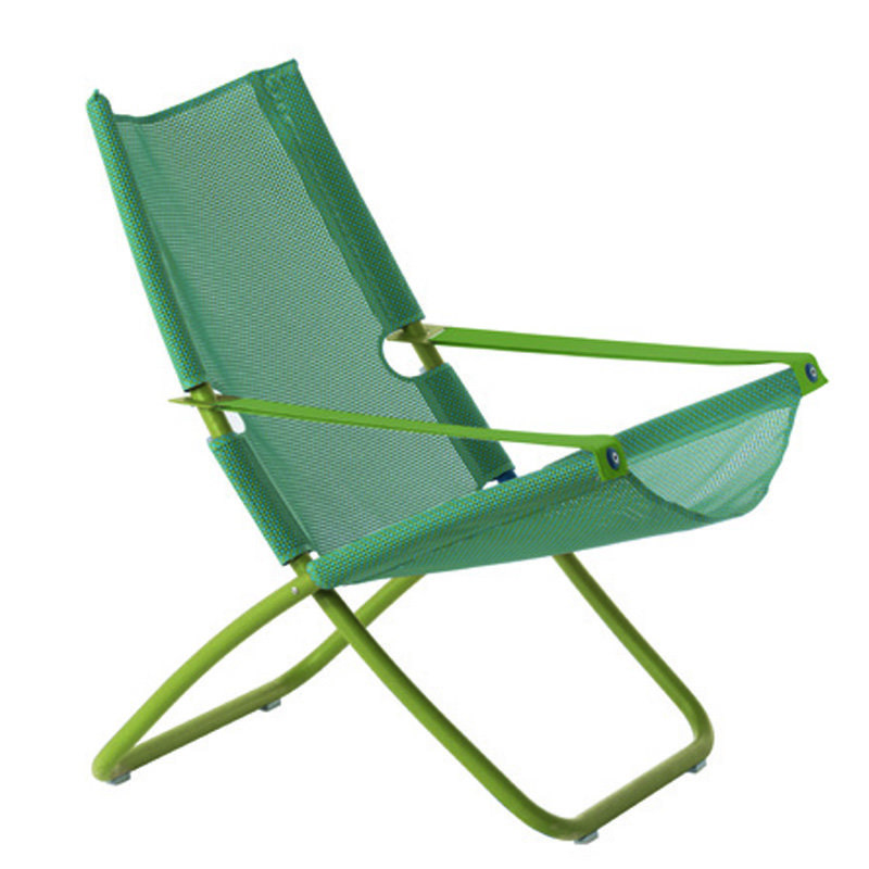 Chaise longue Métal,Tissus vert 22x80x137 cm