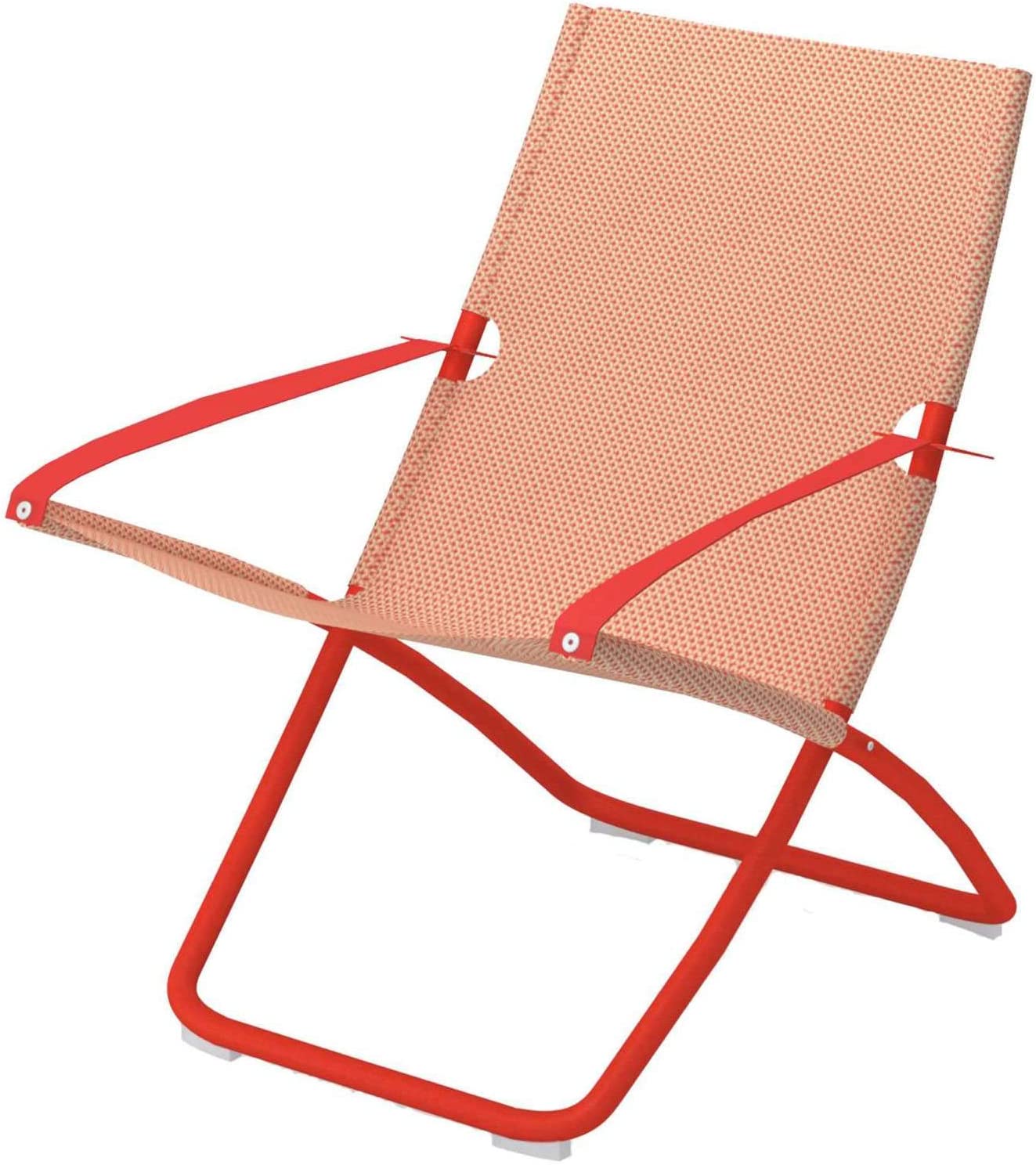 Chaise longue Métal,Tissus rouge 22x80x137 cm