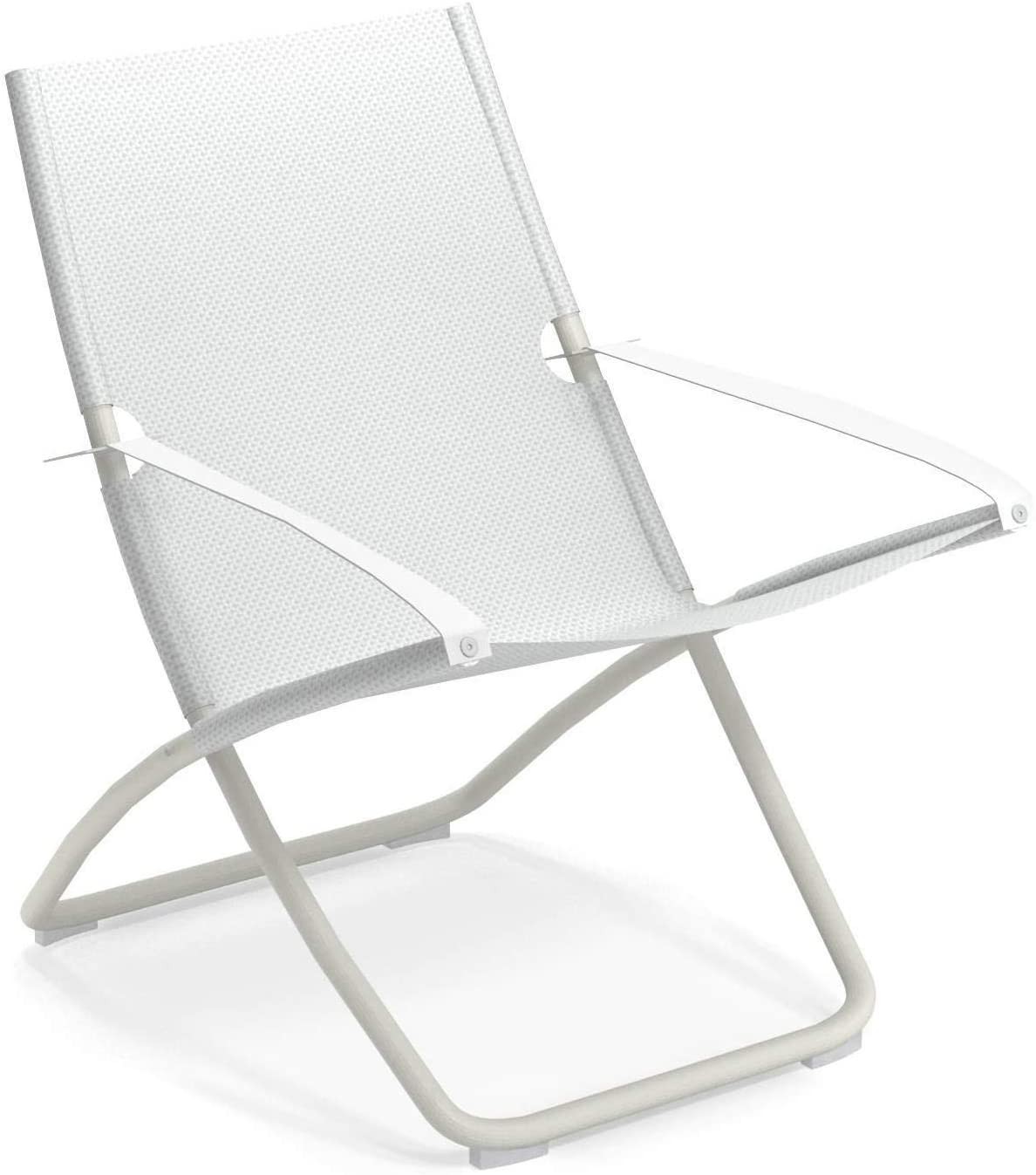 Chaise longue Métal,Tissus blanc 22x80x137 cm