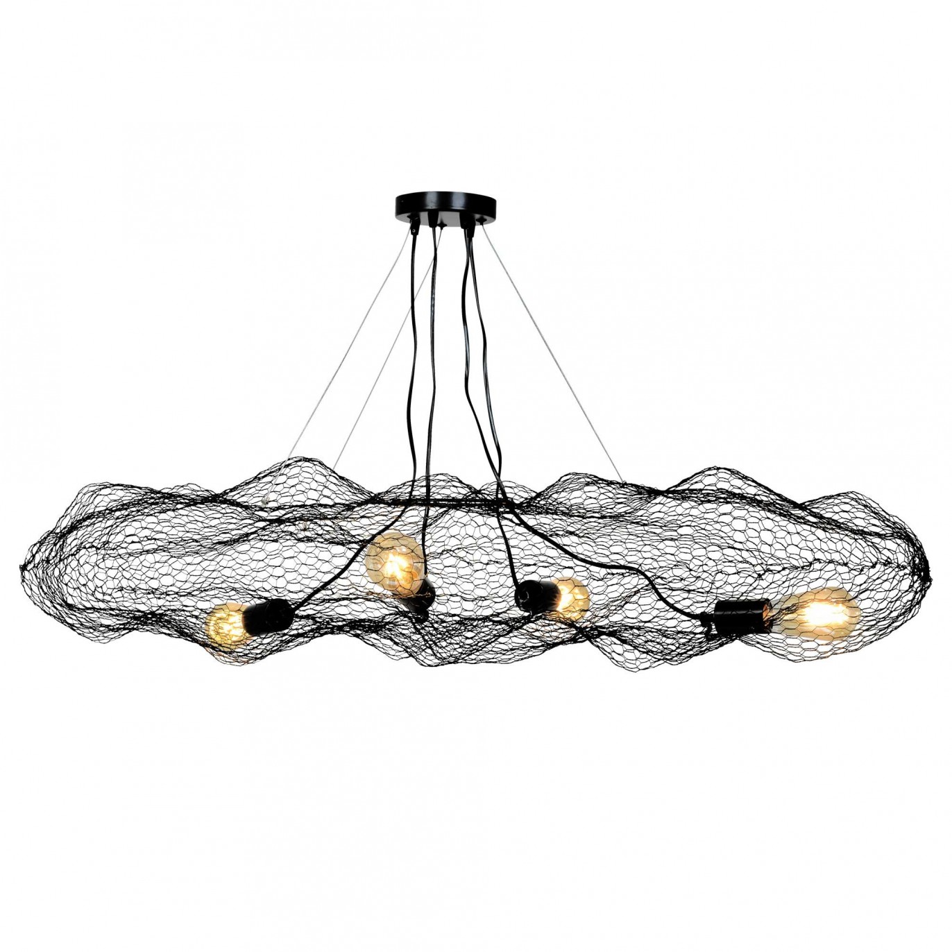 Lustre nuage en métal grillagé noir