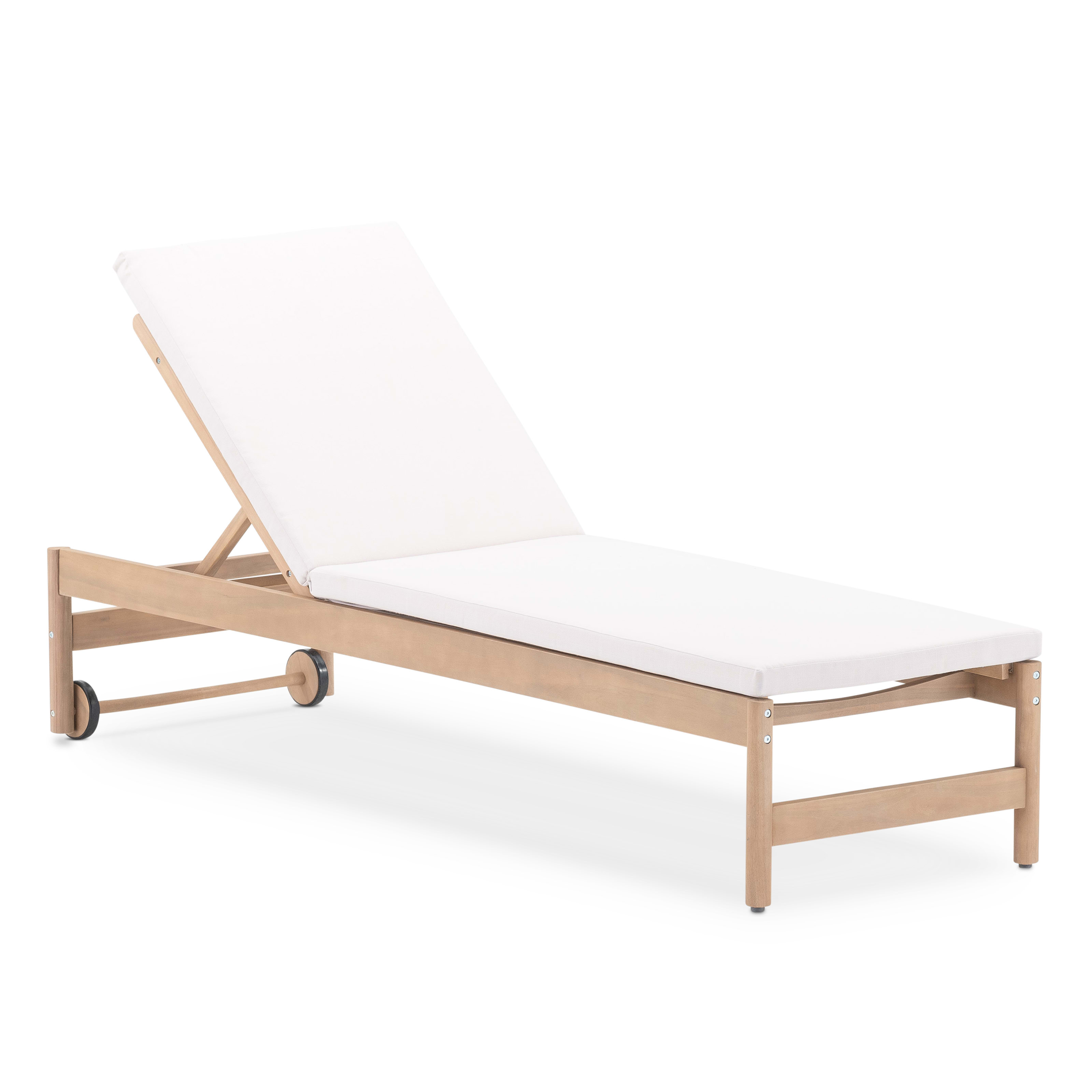 Chaise longue en bois avec coussin