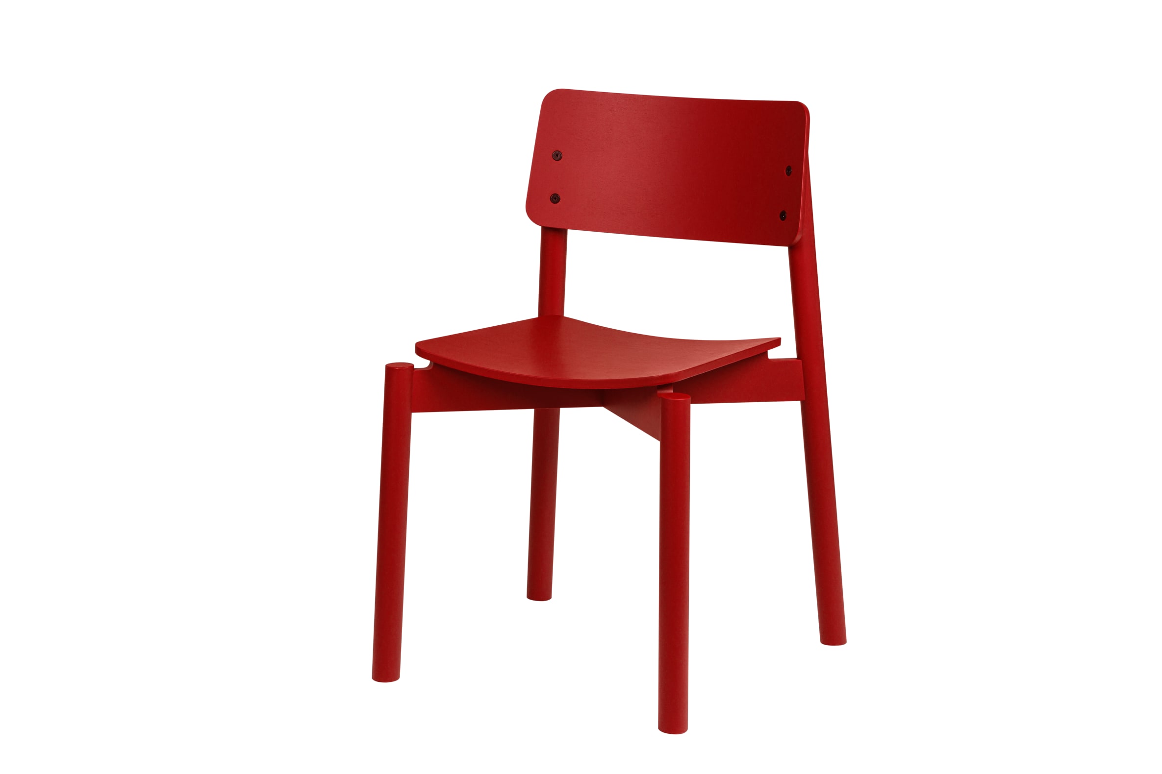 Chaise en bois de hêtre, rouge