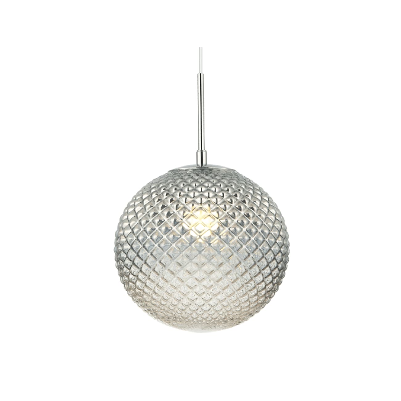 Suspension en verre Argenté / Chromé 40 cm