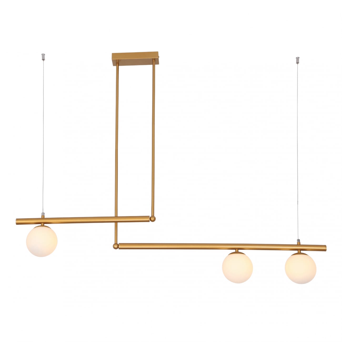 Suspension en verre Doré / Laiton 120 cm