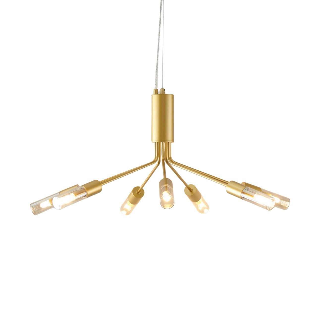 Lustre en verre Doré / Laiton 72 cm