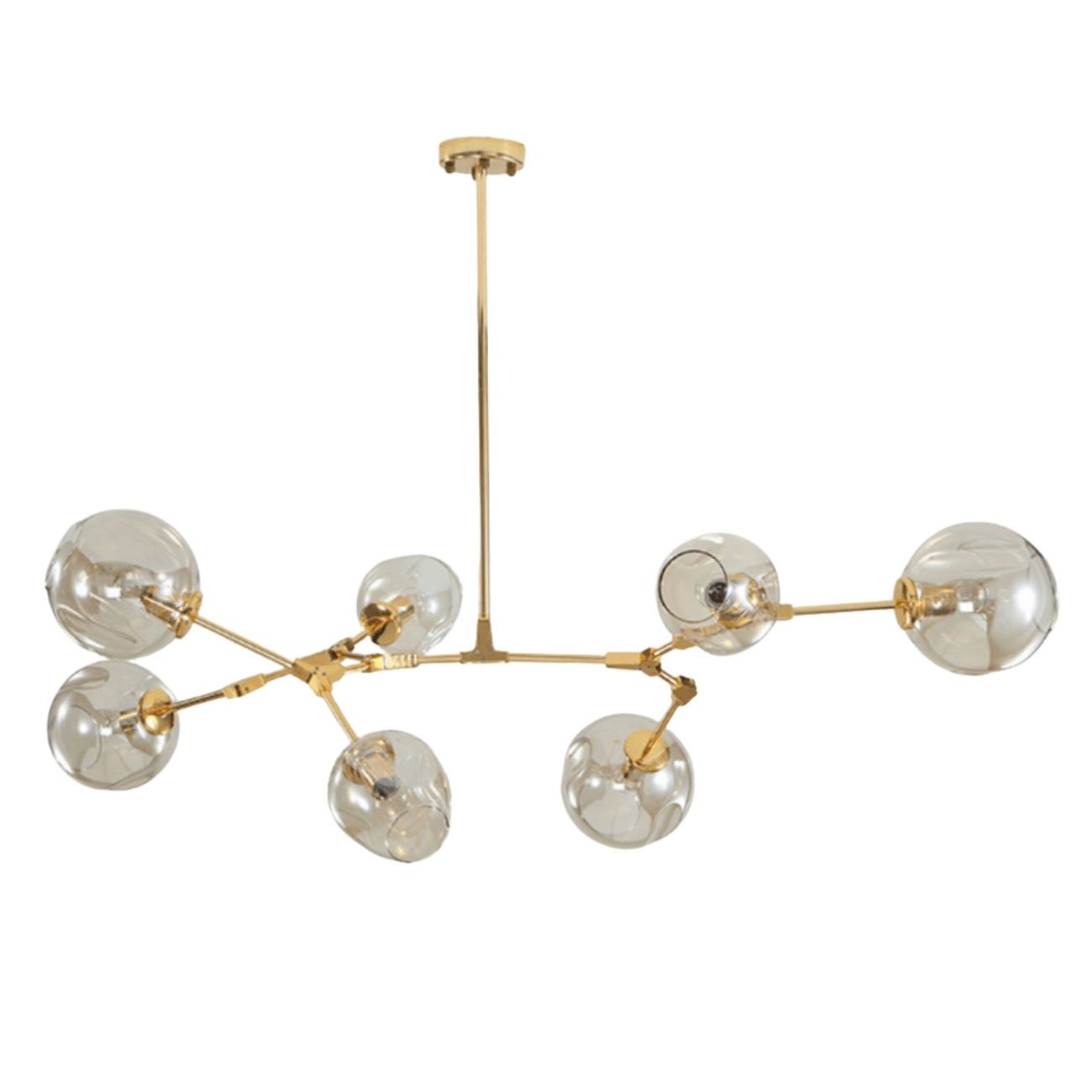 Suspension en verre Doré / Laiton 120 cm