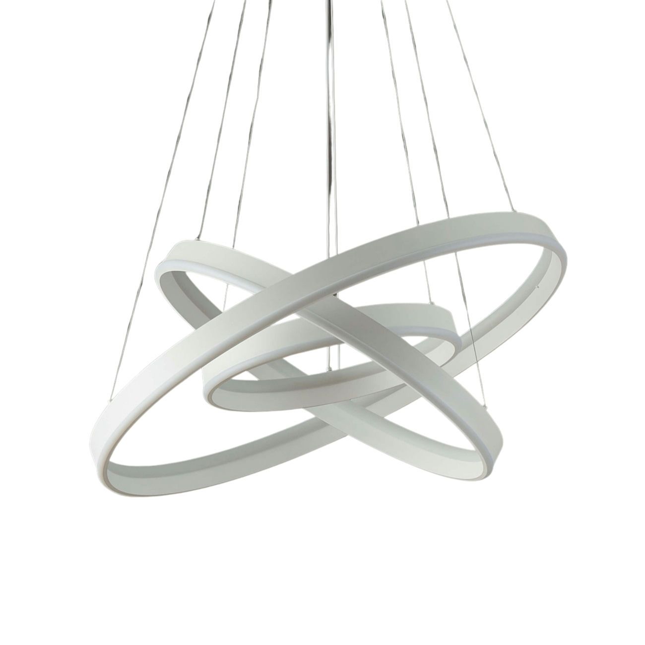 Suspension en acier, aluminium et silicone Blanc 80 cm