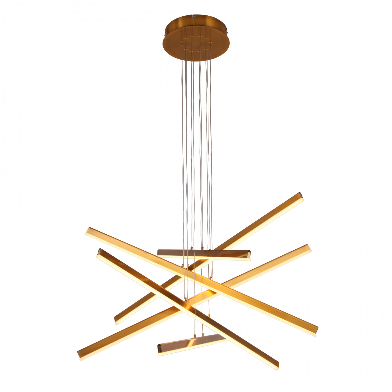 Suspension en métal, aluminium et acrylique Doré / Laiton 150 cm