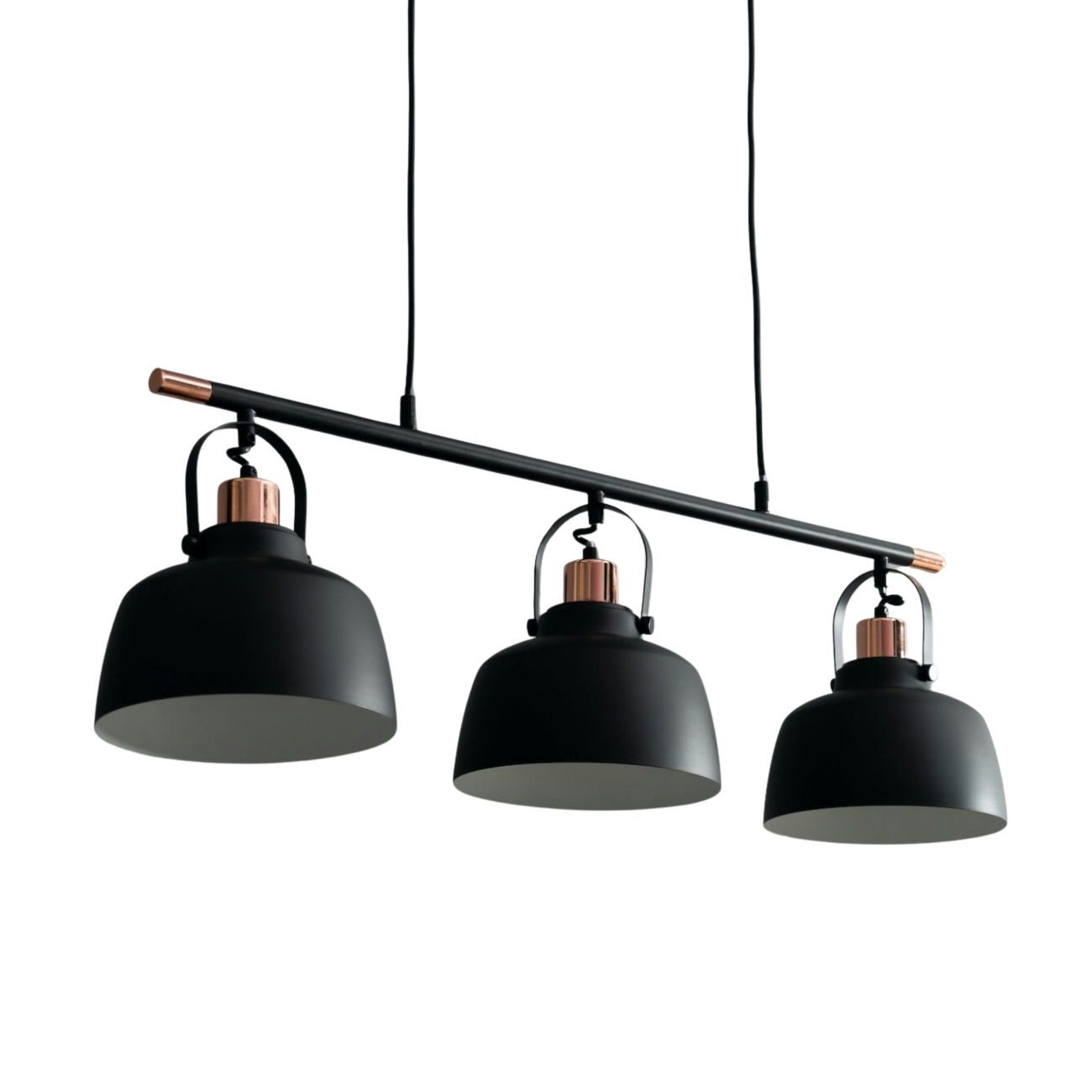 Suspension en métal Noir et Cuivre 84 cm