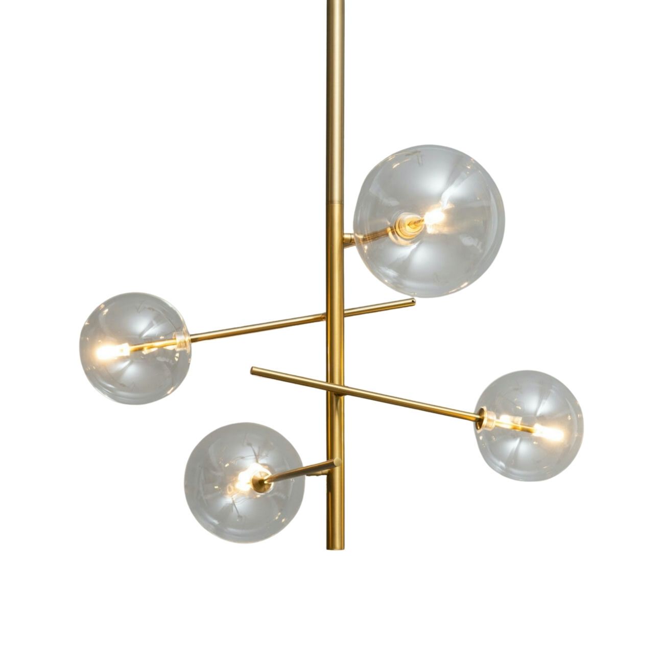 Suspension en verre Doré / Laiton 115 cm