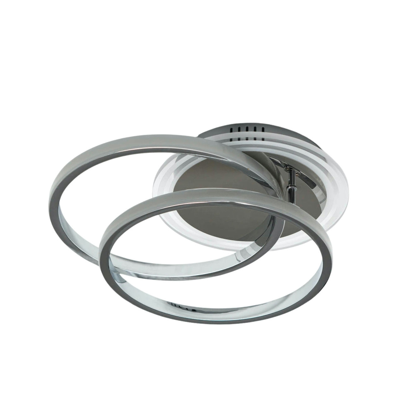 Plafonnier en métal, aluminium et acrylique Argenté / Chromé 39 cm