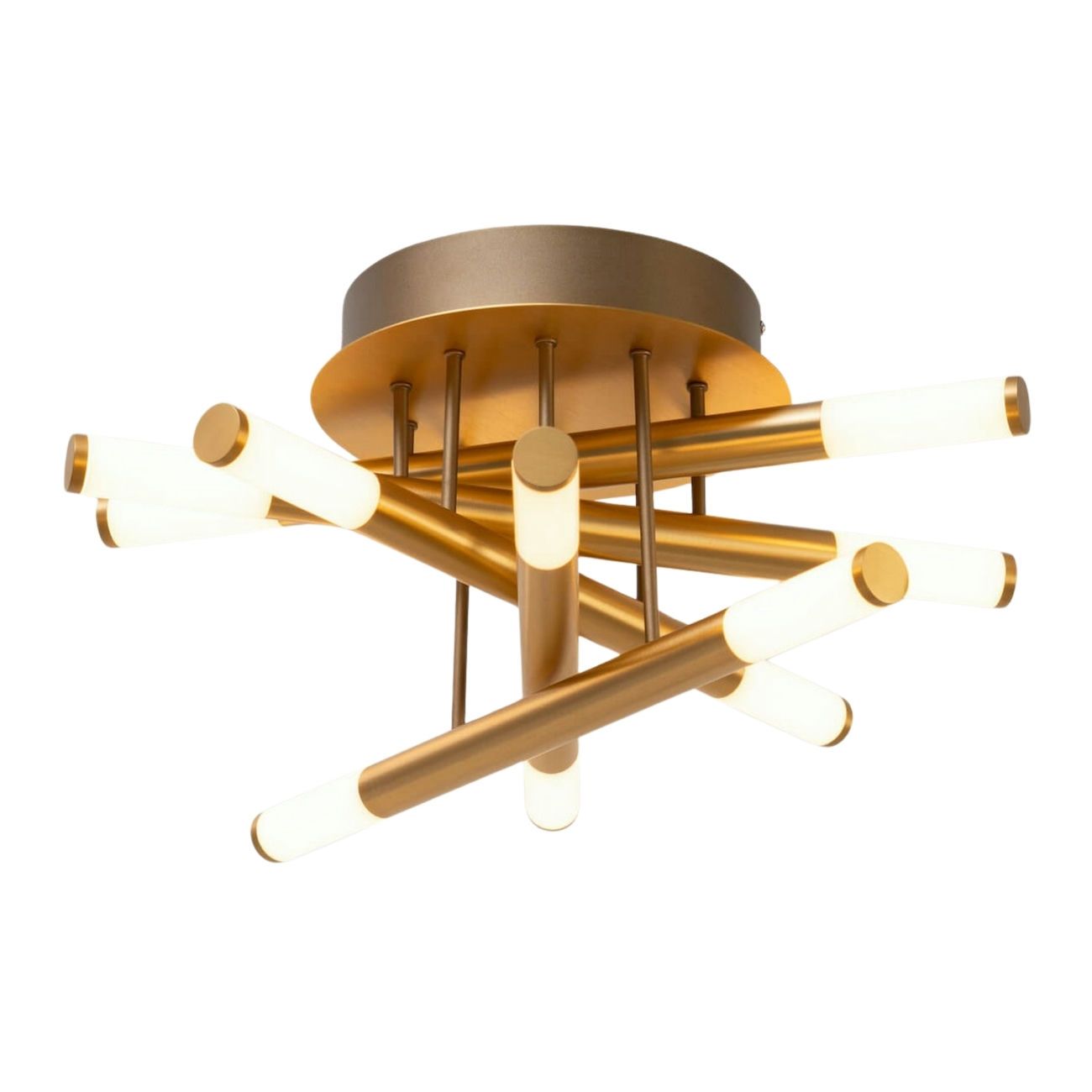 Plafonnier en aluminium et acrylique Doré / Laiton 50 cm