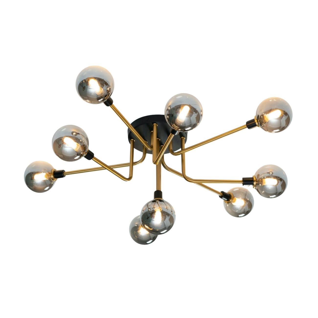 Plafonnier en verre Noir et doré 85 cm