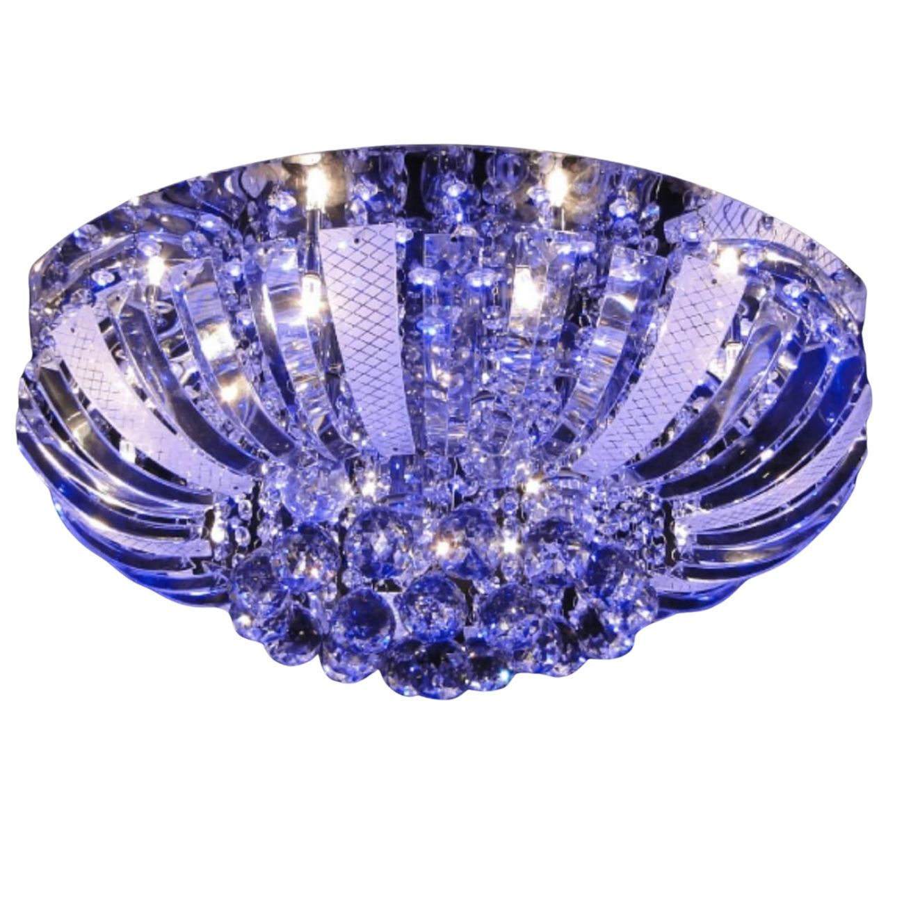 Plafonnier en verre Argenté / Chromé 60 cm