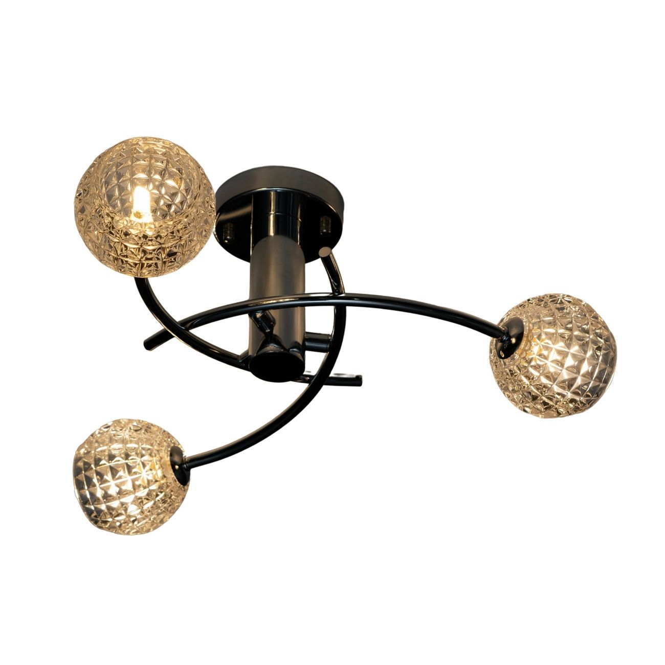 Plafonnier en verre Argenté / Chromé 60 cm