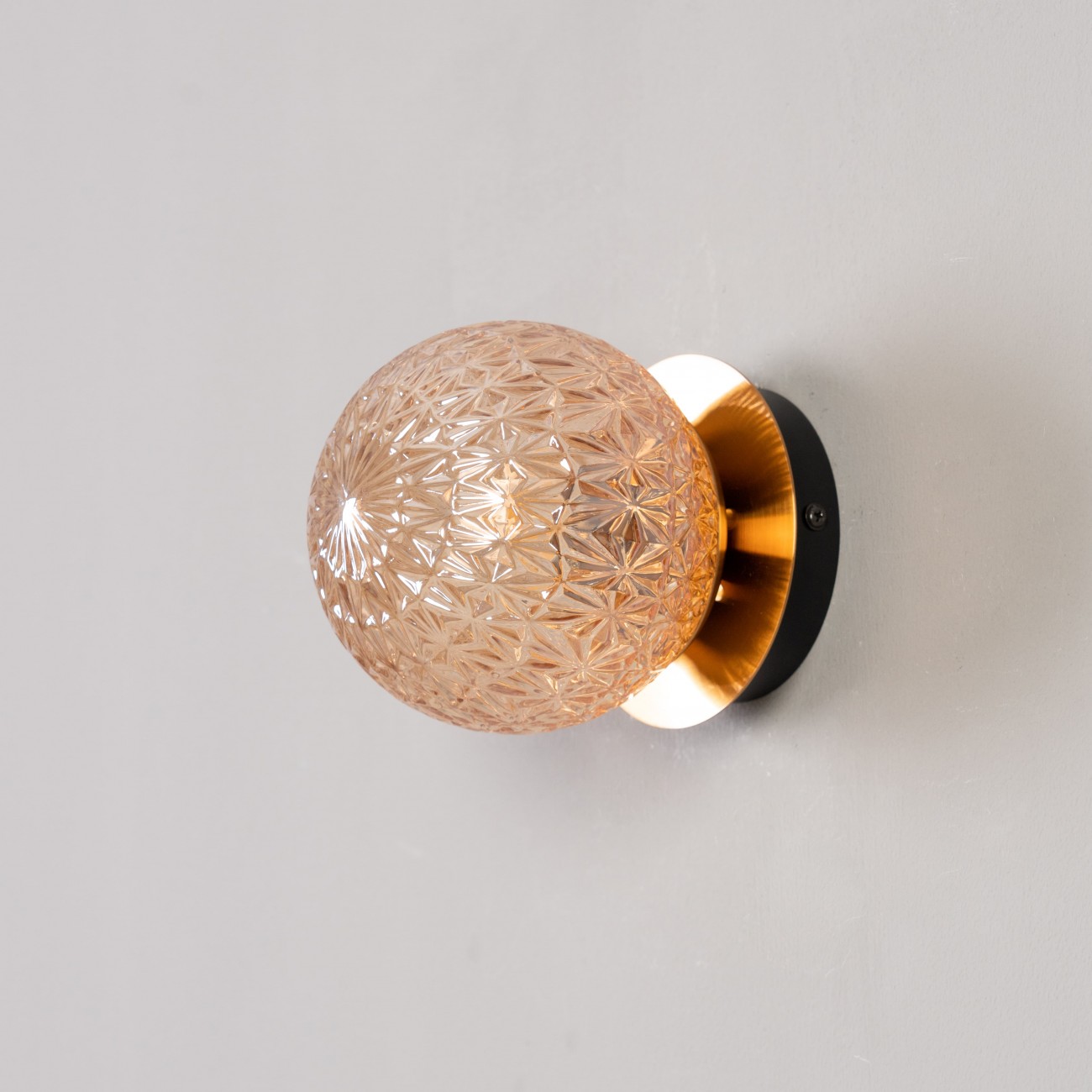 Applique en verre Doré / Laiton 15 cm