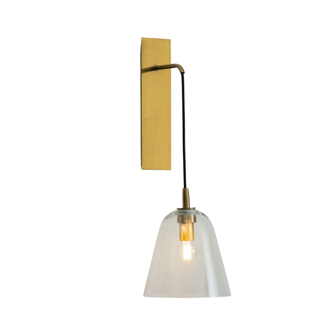 Applique en verre Doré / Laiton 46 cm