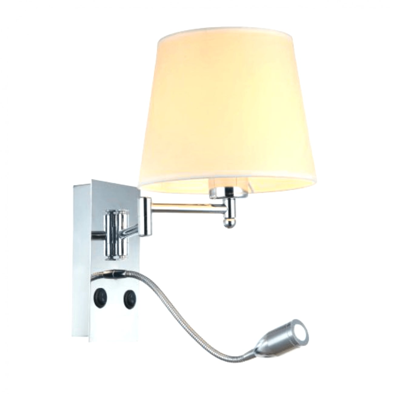 Applique en métal et tissu Blanc 42 cm