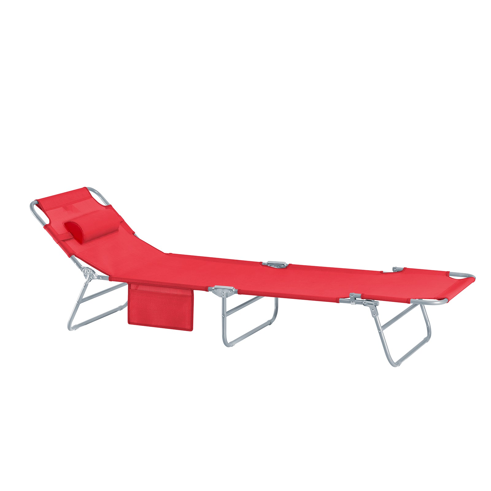 Chaise Longue Pliable et réglable Rouge