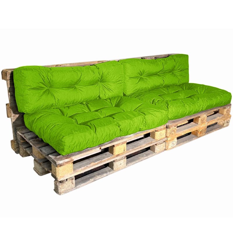 Coussins palette lot x2 en polyester 120x80cm/120x40cm vert