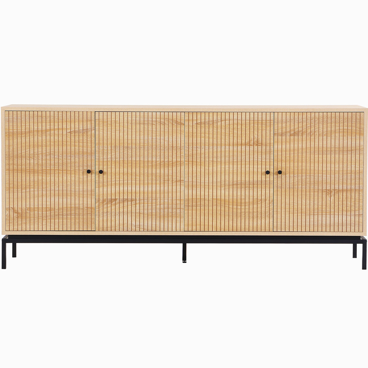 Buffet 4 portes effet bois 180 cm