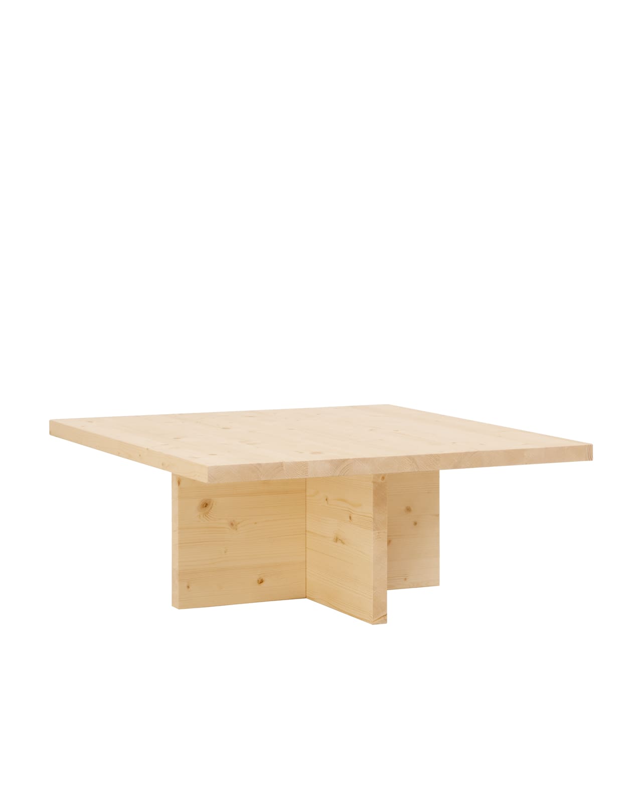 Table basse carrée en bois de sapin beige 80×33,22cm