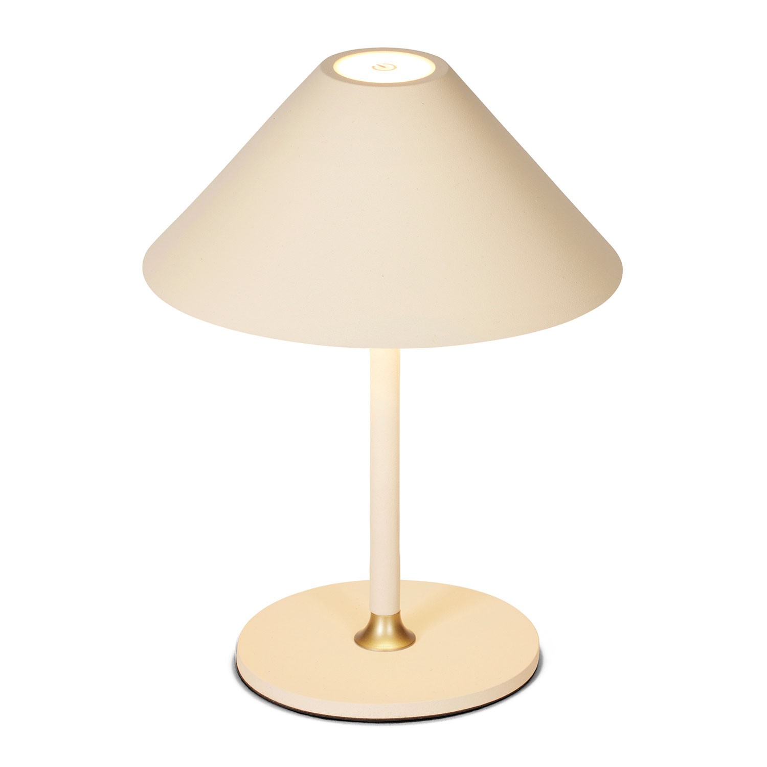 Lampe rechargeable en métal, beige D :15cm