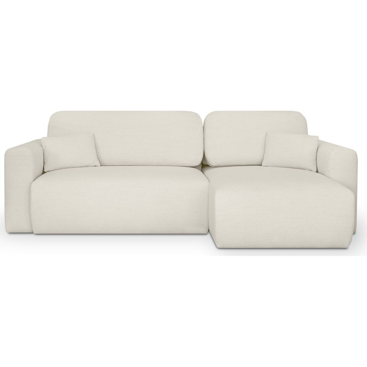 Canapé d’angle réversible convertible 4 places en tissu écru