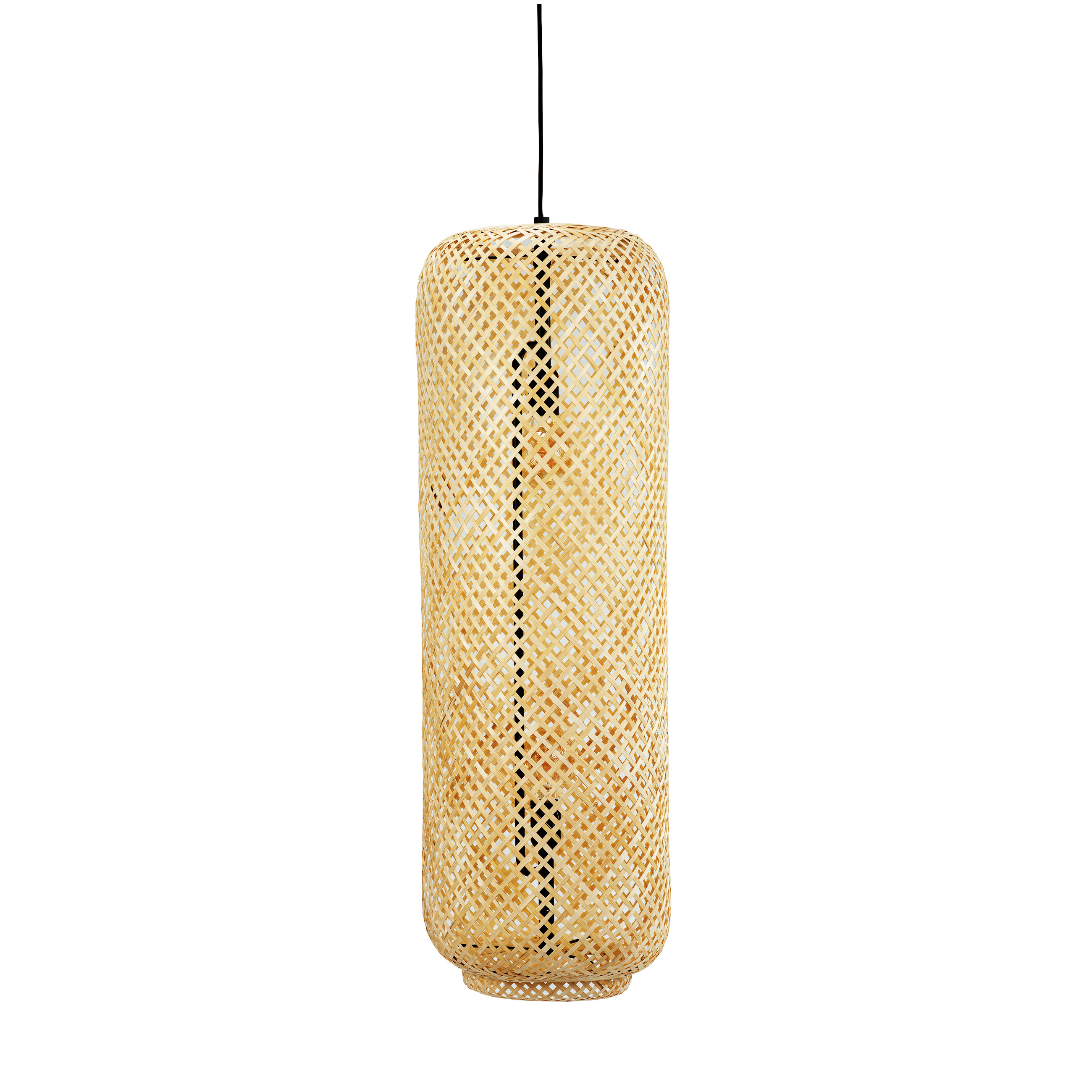 Suspension lampe Large en bambou naturel marron clair