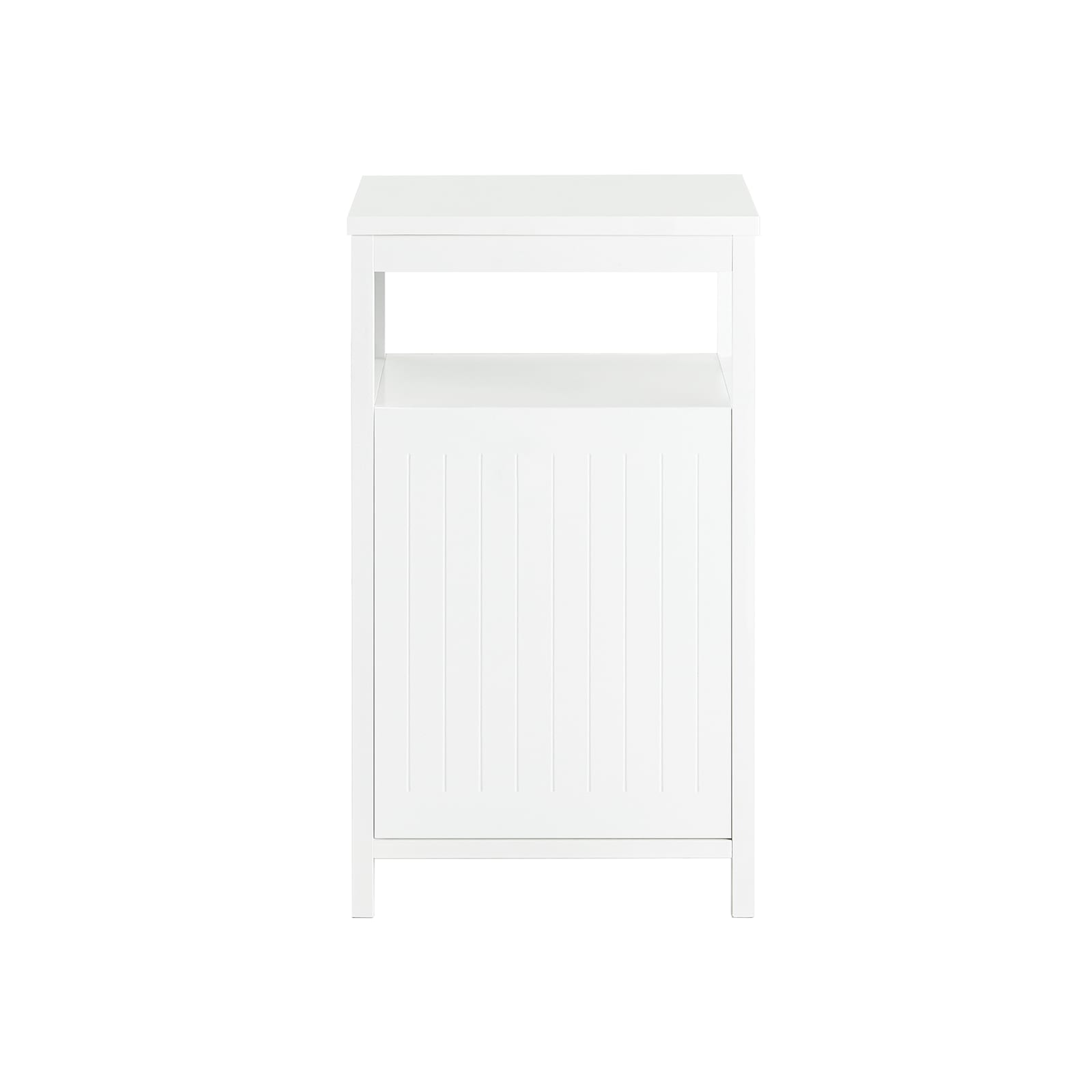 Bout de canapé avec 1 porte effet bois blanc